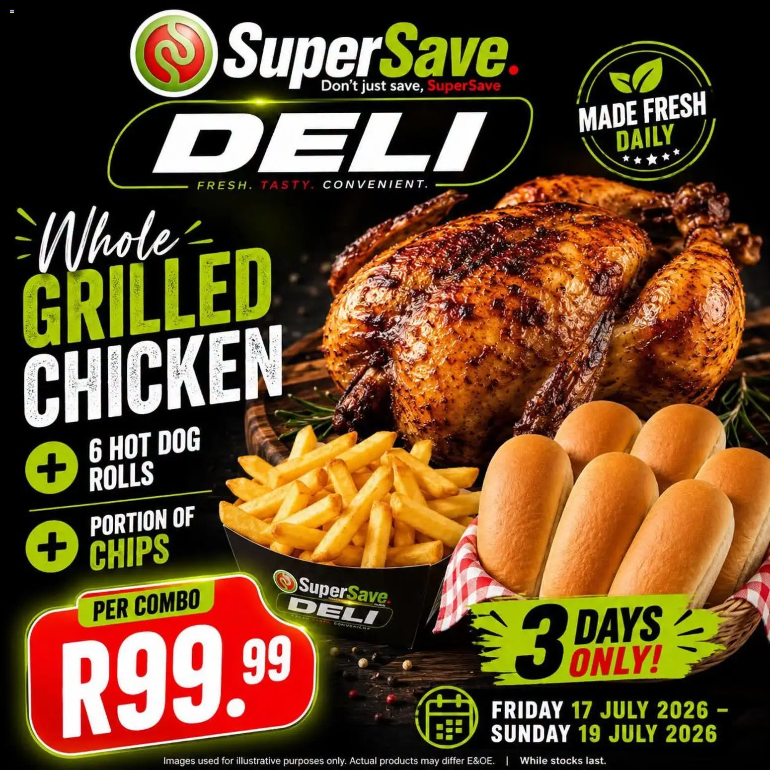 New Super Save catalogue – valid from 17/07/2026 | Page: 1 | Products: Chicken, Chips