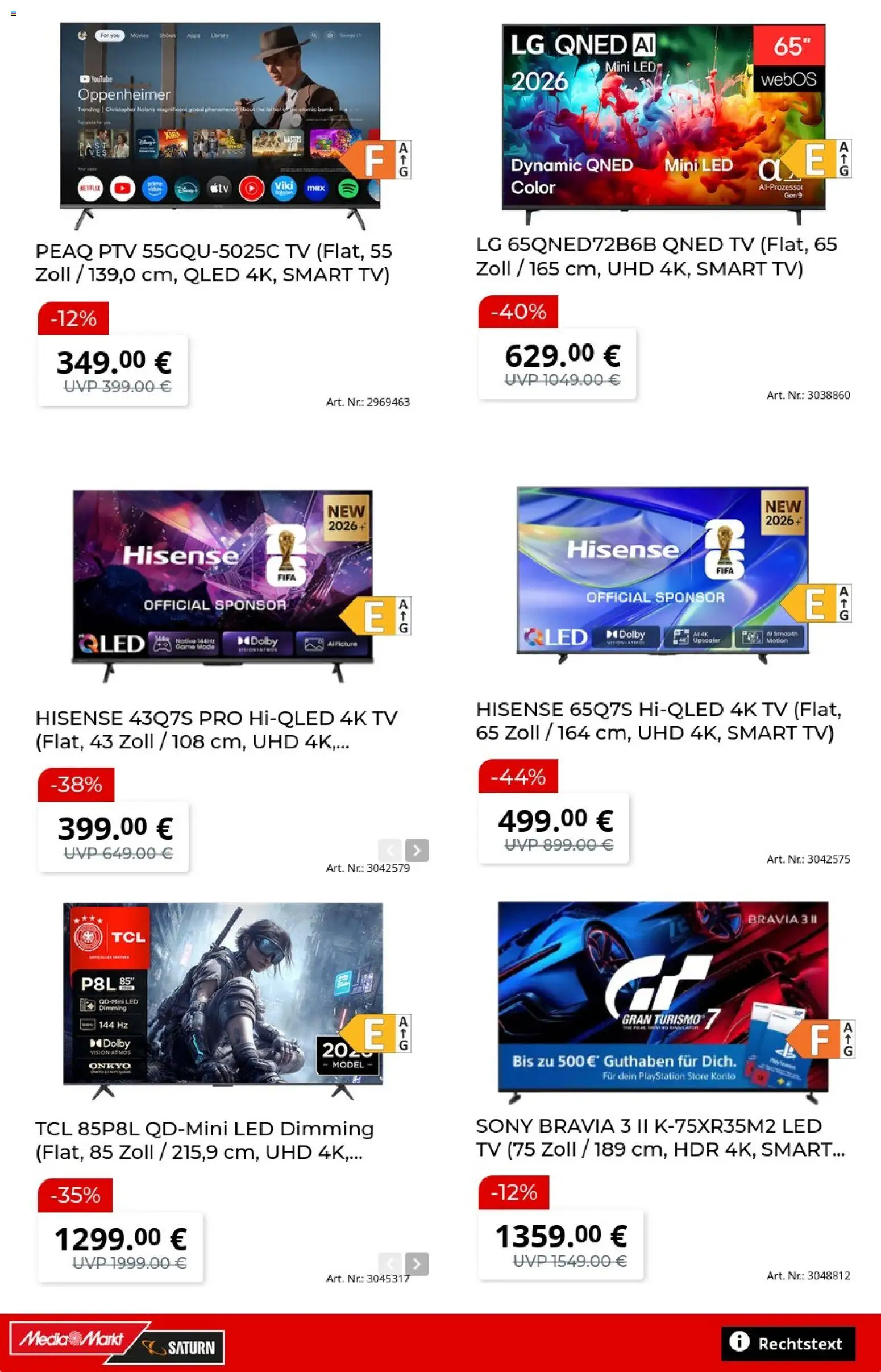 Media Markt Prospekt – gültig ab 10.08.2026 | Seite: 10 | Produkte: LG, Sony, Hisense, Smart TV