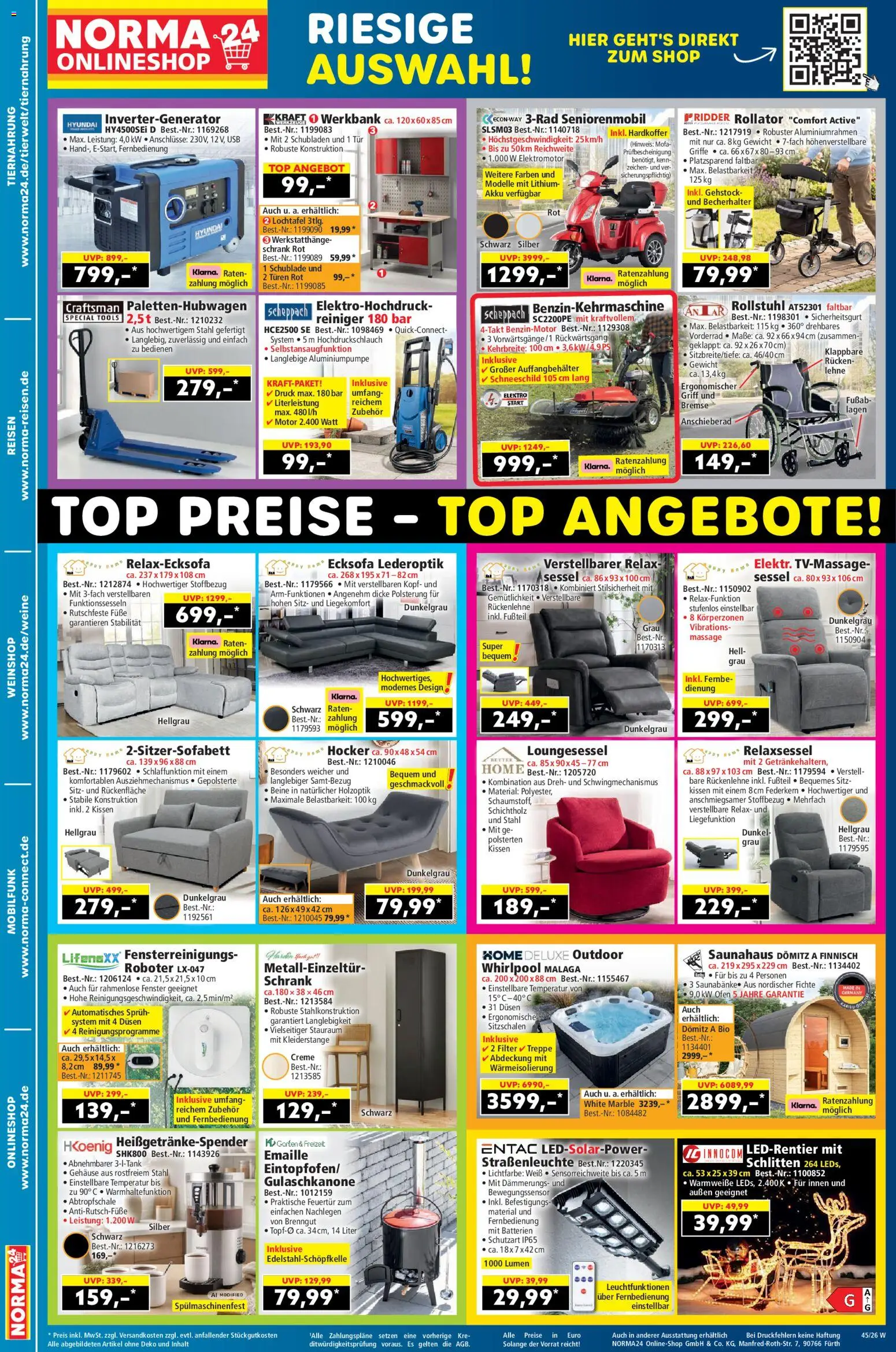 Norma Onlineshop – gültig ab 02.11.2026 | Seite: 2 | Produkte: Roboter, Batterien, Sessel, Creme