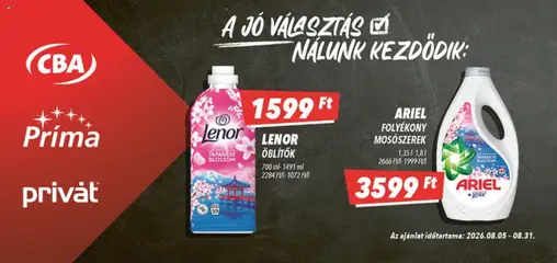 CBA Príma akciós újság - amely érvényes a következő dátumtól: 2026.08.05.