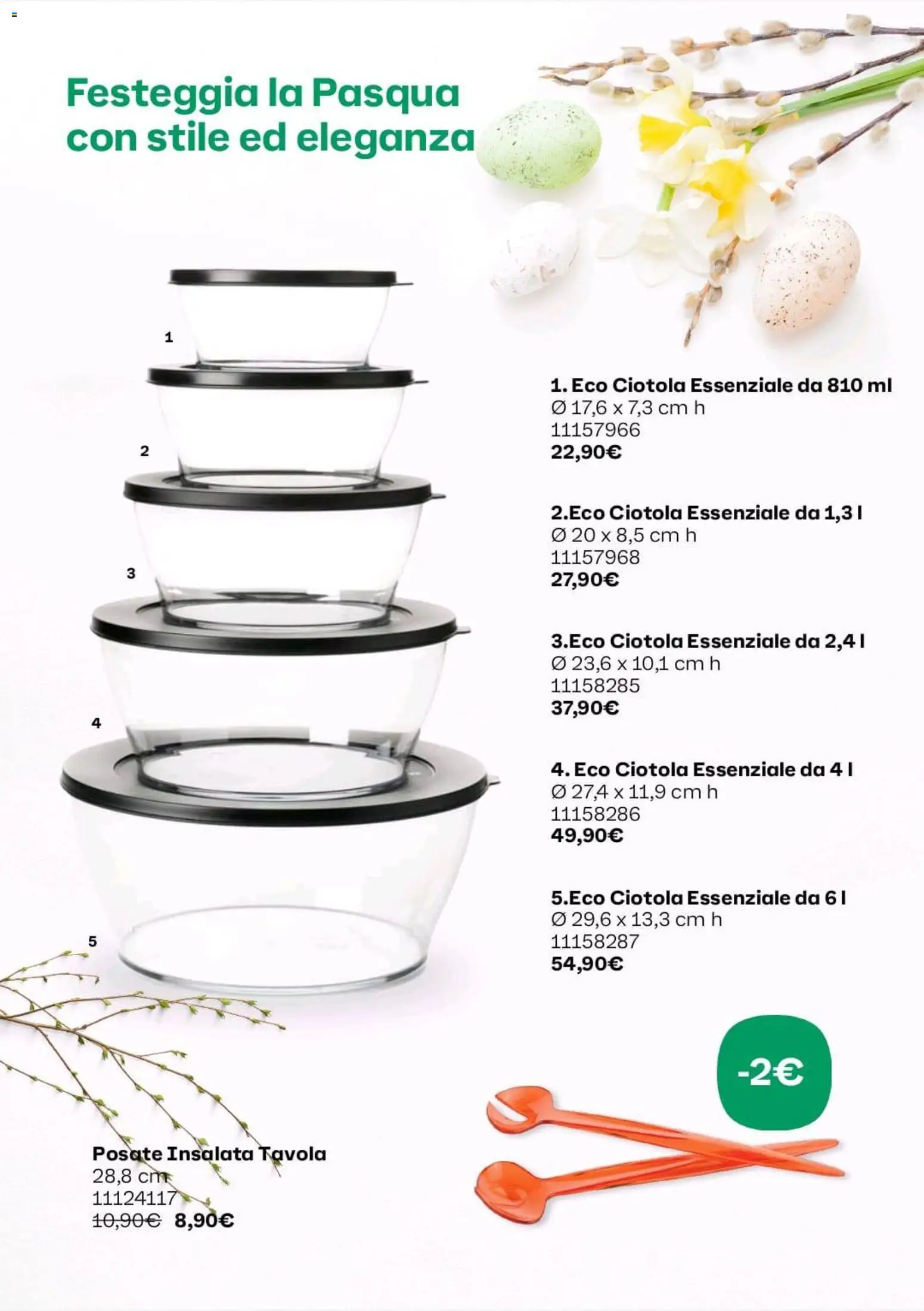 Volantino Tupperware del 02.03.2026 | Pagina: 7 | Prodotti: Posate, Insalata, Ciotola