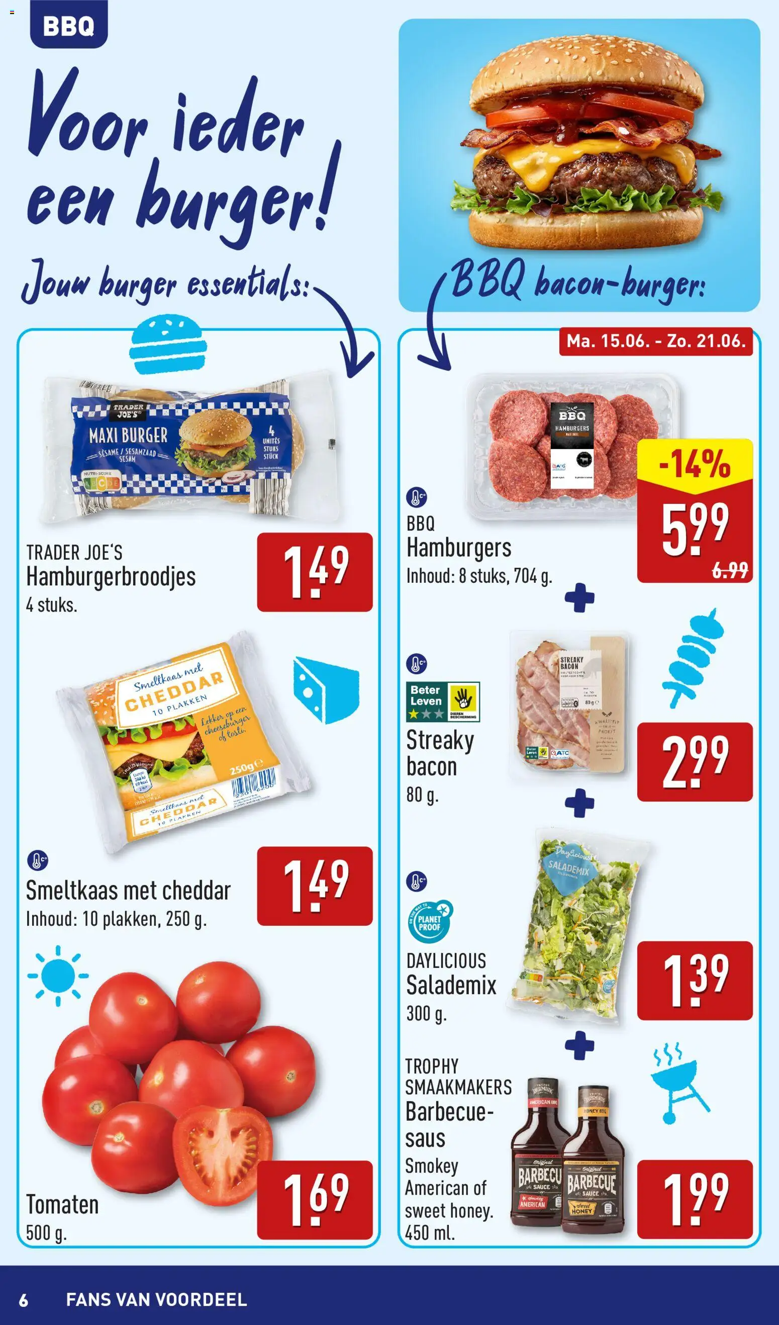 {H1} | Pagina: 6 | Producten: Tomaten, Bacon, Saus, Sesamzaad