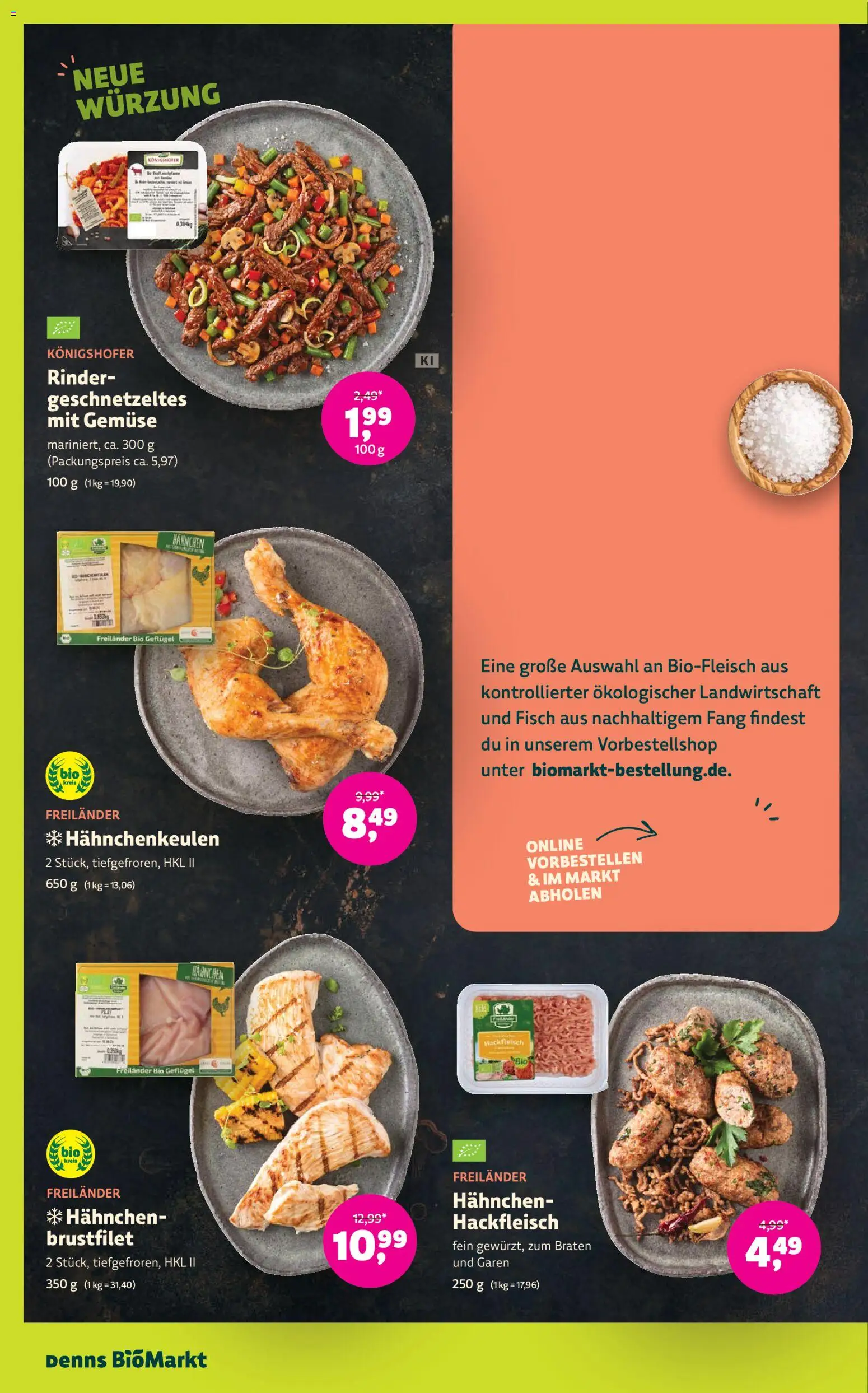Denns BioMarkt Angebote – gültig ab 23.09.2026 | Seite: 8 | Produkte: Hahnchen, Fisch, Gemüse, Hackfleisch