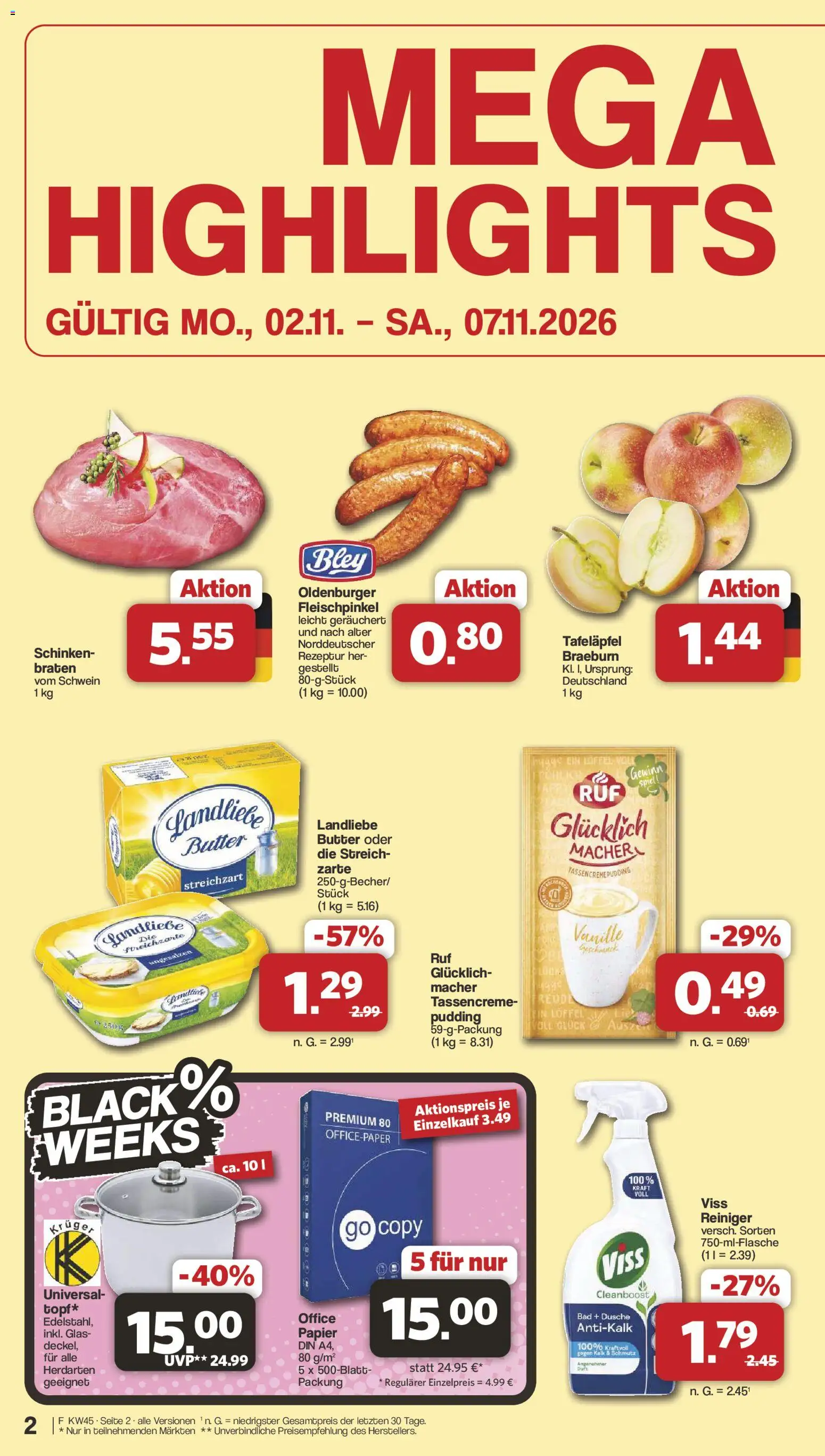 Famila Nordwest Kusten Days – gültig ab 02.11.2026 | Seite: 2 | Produkte: Spiel, Butter, Pudding, Vanille
