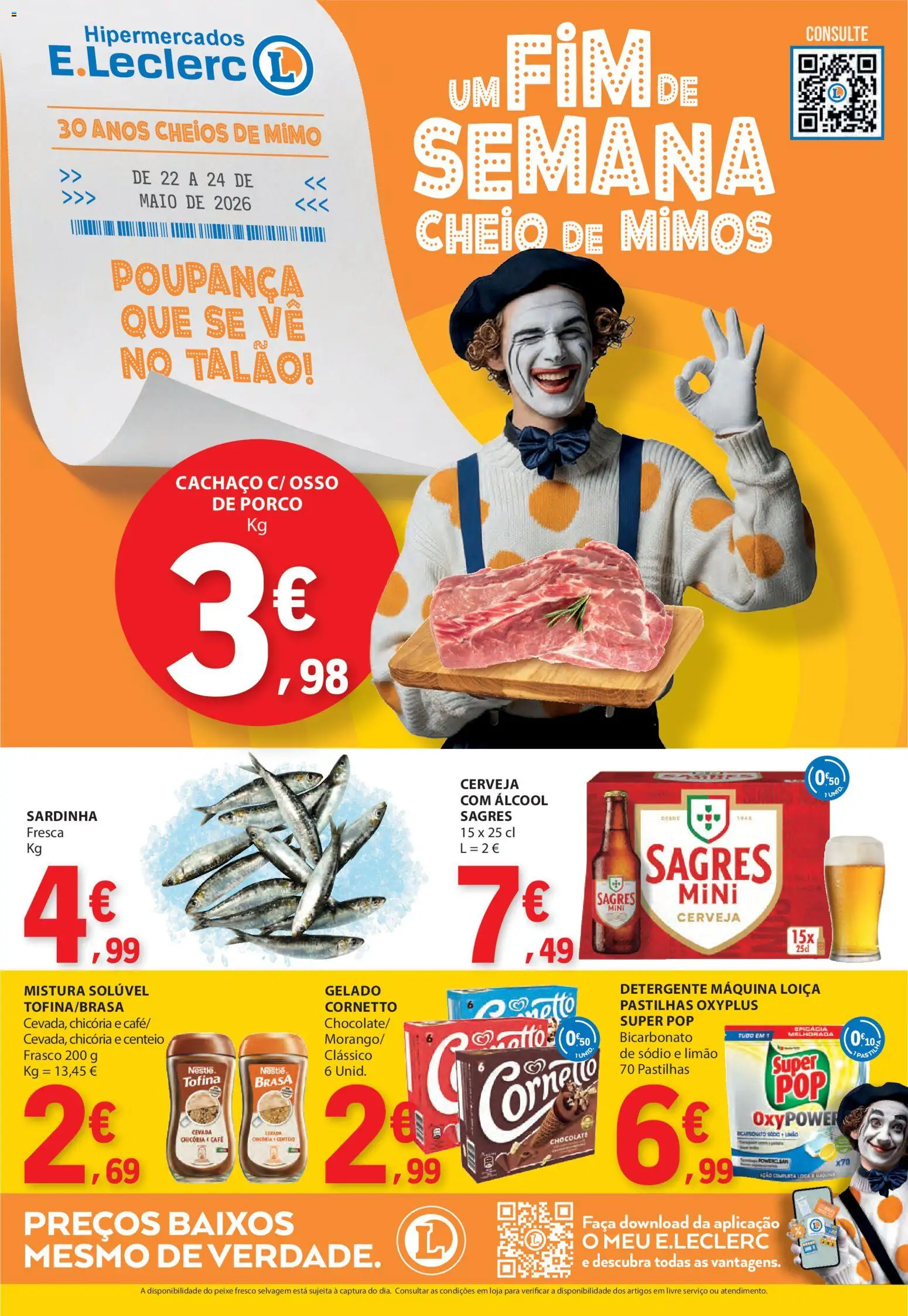 E.Leclerc Catálogo Fim de Semana │ válido de 22.05.2026 | Página: 1 | Produtos: Centeio, Nestlé, Café, Peixe