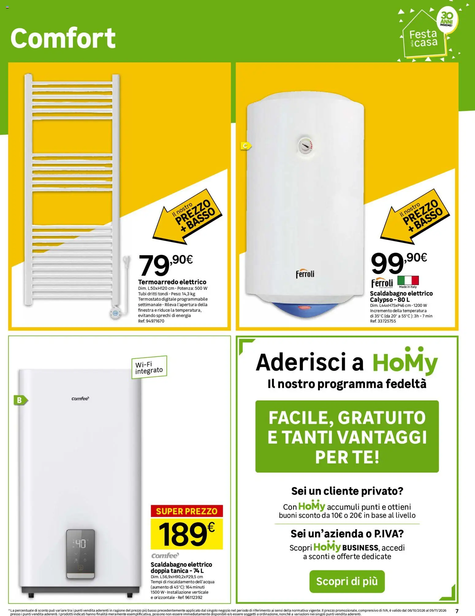 Volantino Leroy Merlin del 06/10/2026 | Pagina: 7 | Prodotti: Scaldabagno, Tanica, Basso, Tubi
