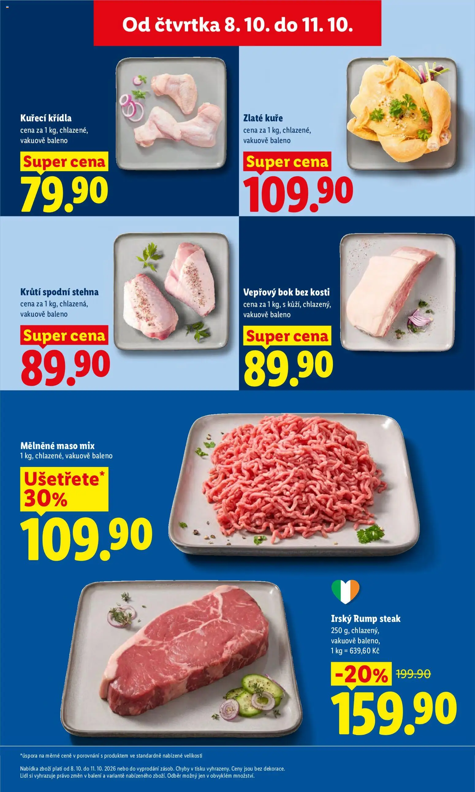 Lidl leták od 08.10.2026 | Strana: 19 | Produkty: Vepřový bok, Bok bez kosti, Rump steak, Vepřový bok bez kosti