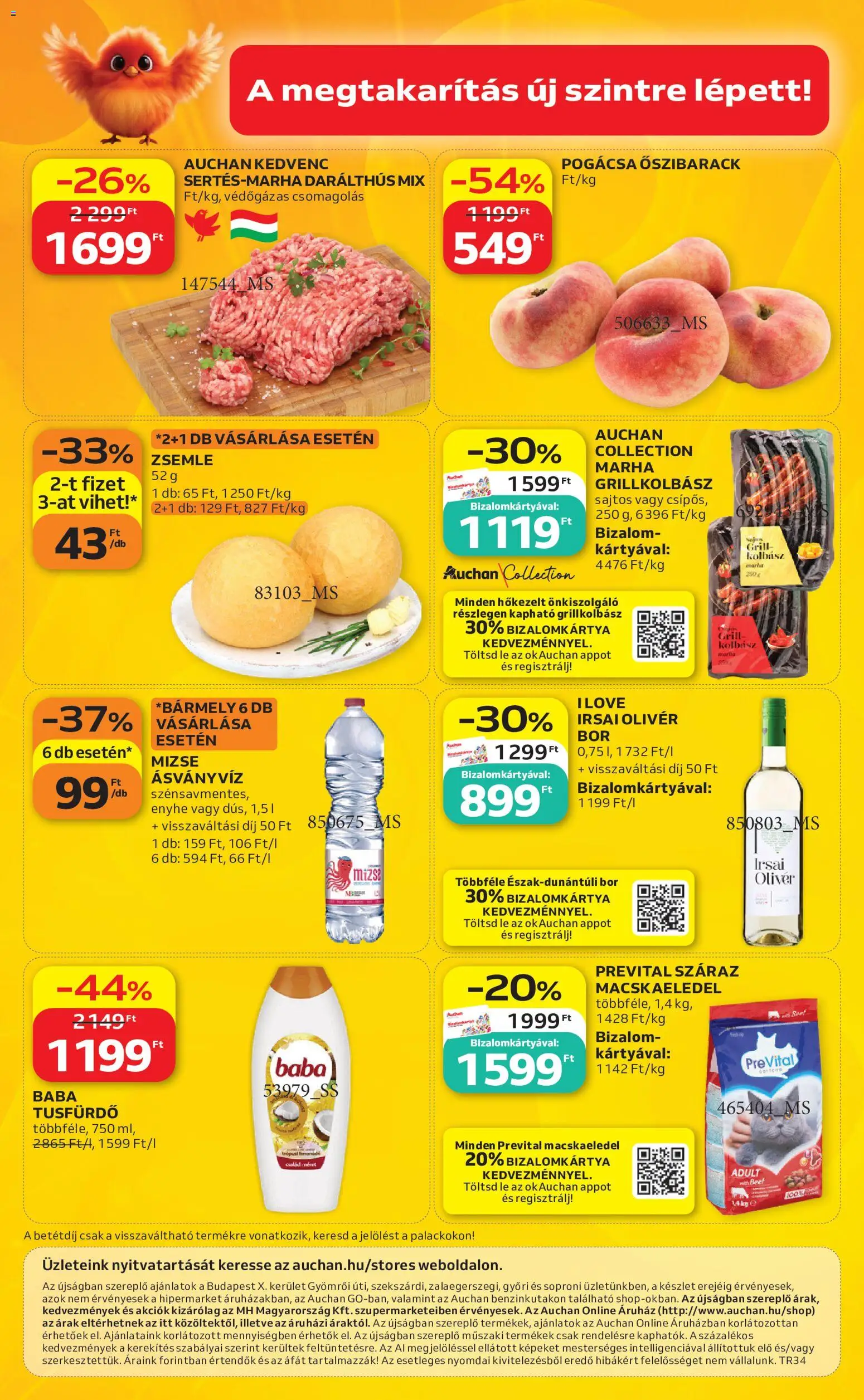 Auchan akciós ujság - amely érvényes a következő dátumtól: 2026.08.21. | Oldal: 12 | Termékek: Őszibarack, Soproni, Zsemle, Gél