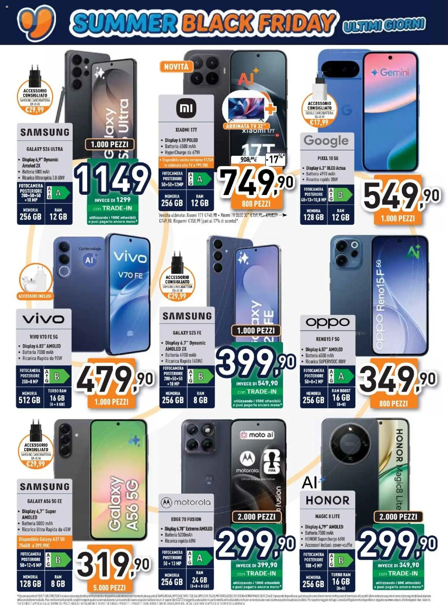 Volantino Unieuro del 26/06/2026 | Pagina: 7 | Prodotti: Samsung Galaxy, TV, Batteria, Samsung