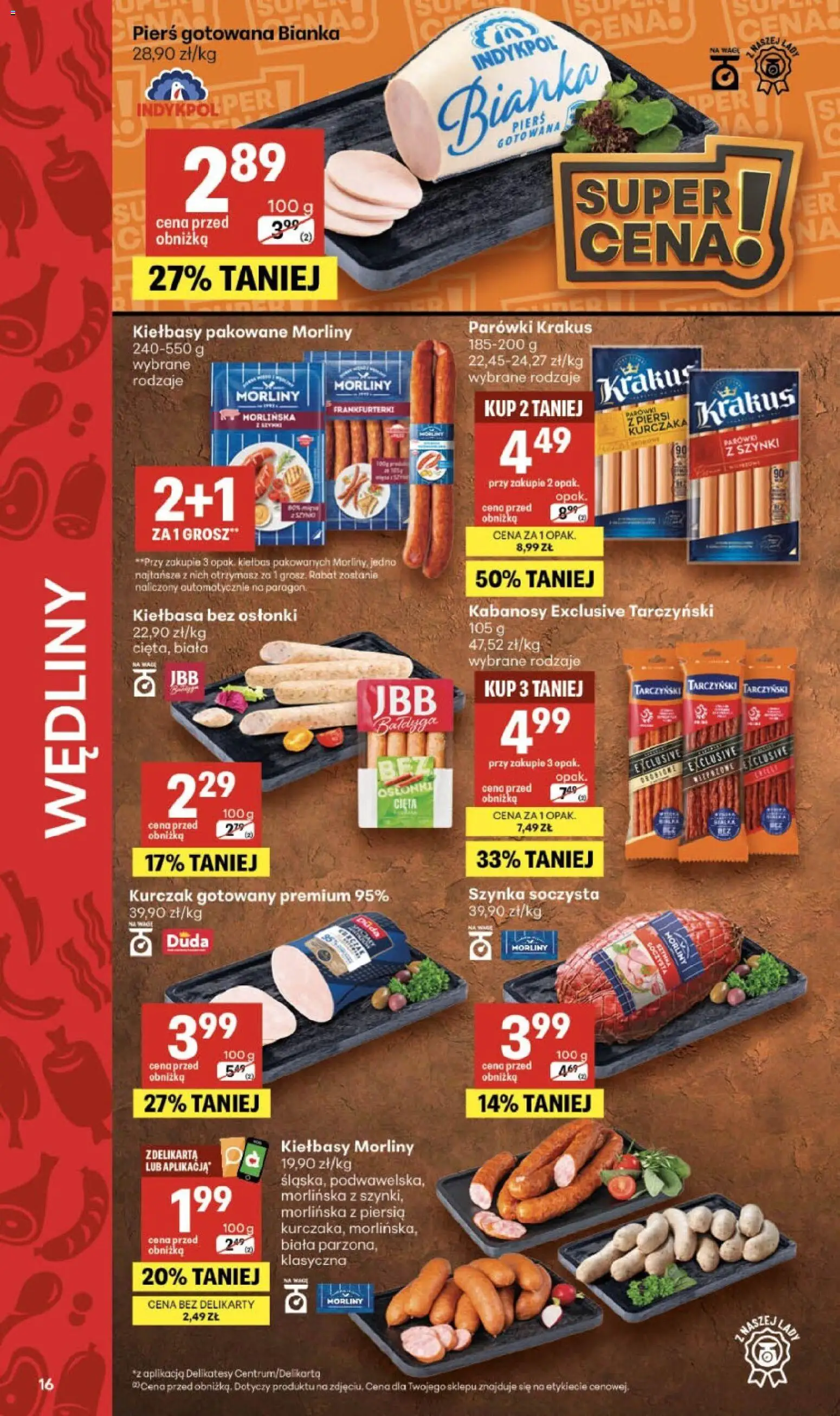 Delikatesy Centrum gazetka - Sklepy Własne od 02.07.2026 | Strona: 16 | Produkty: Kiełbasa, Piersi, Frankfurterki, Kabanosy