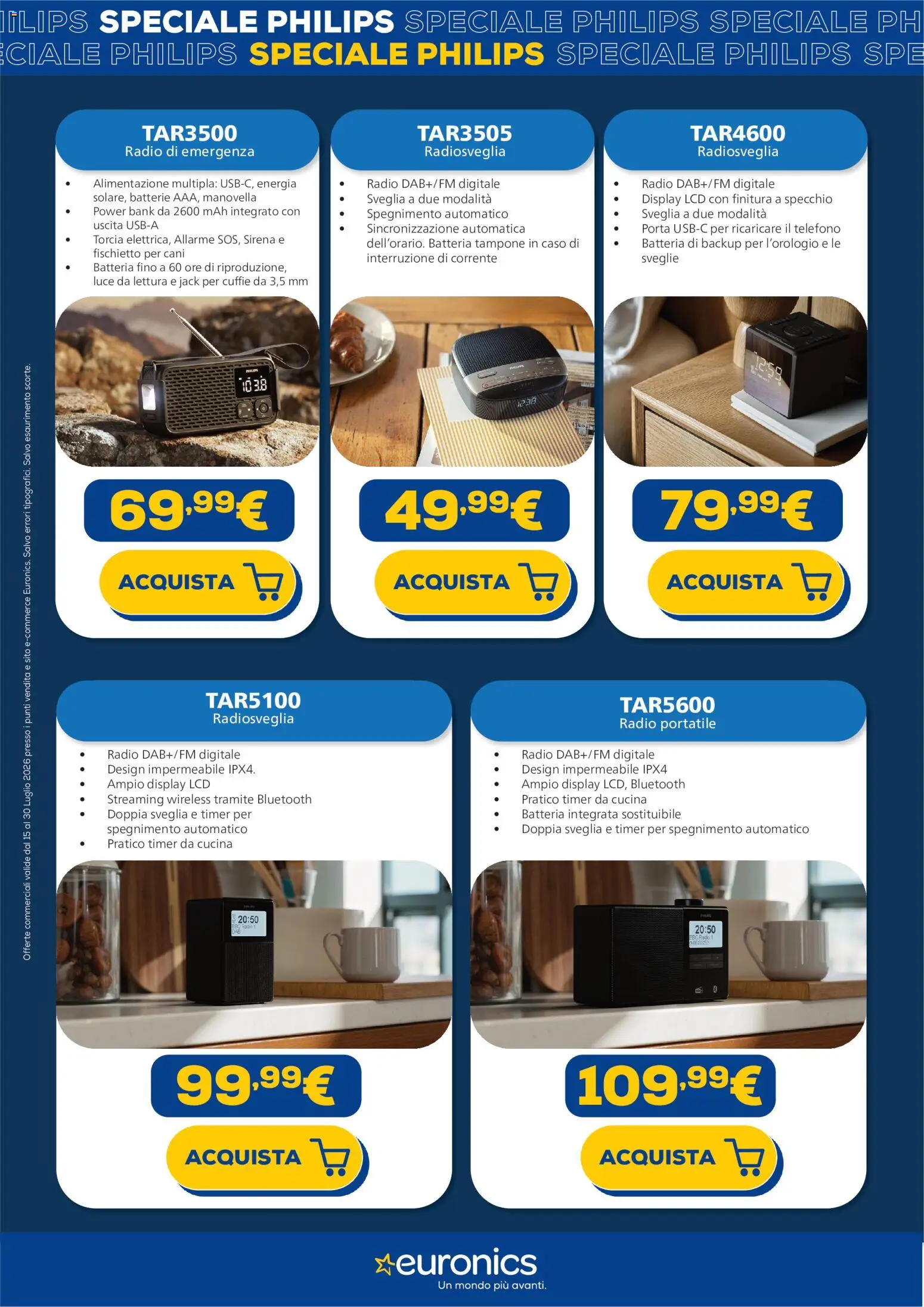 Volantino Euronics del 15/07/2026 | Pagina: 14 | Prodotti: Telefono, Radio, Cuffie, Batterie