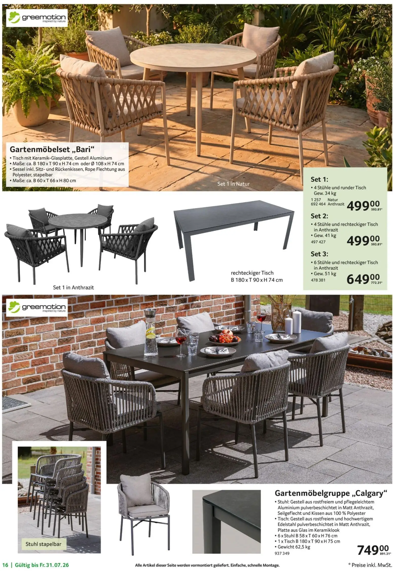 Selgros Garten Exklusiv – gültig ab 19.03.2026 | Seite: 16 | Produkte: Gewicht, Kissen, Sessel, Stuhl