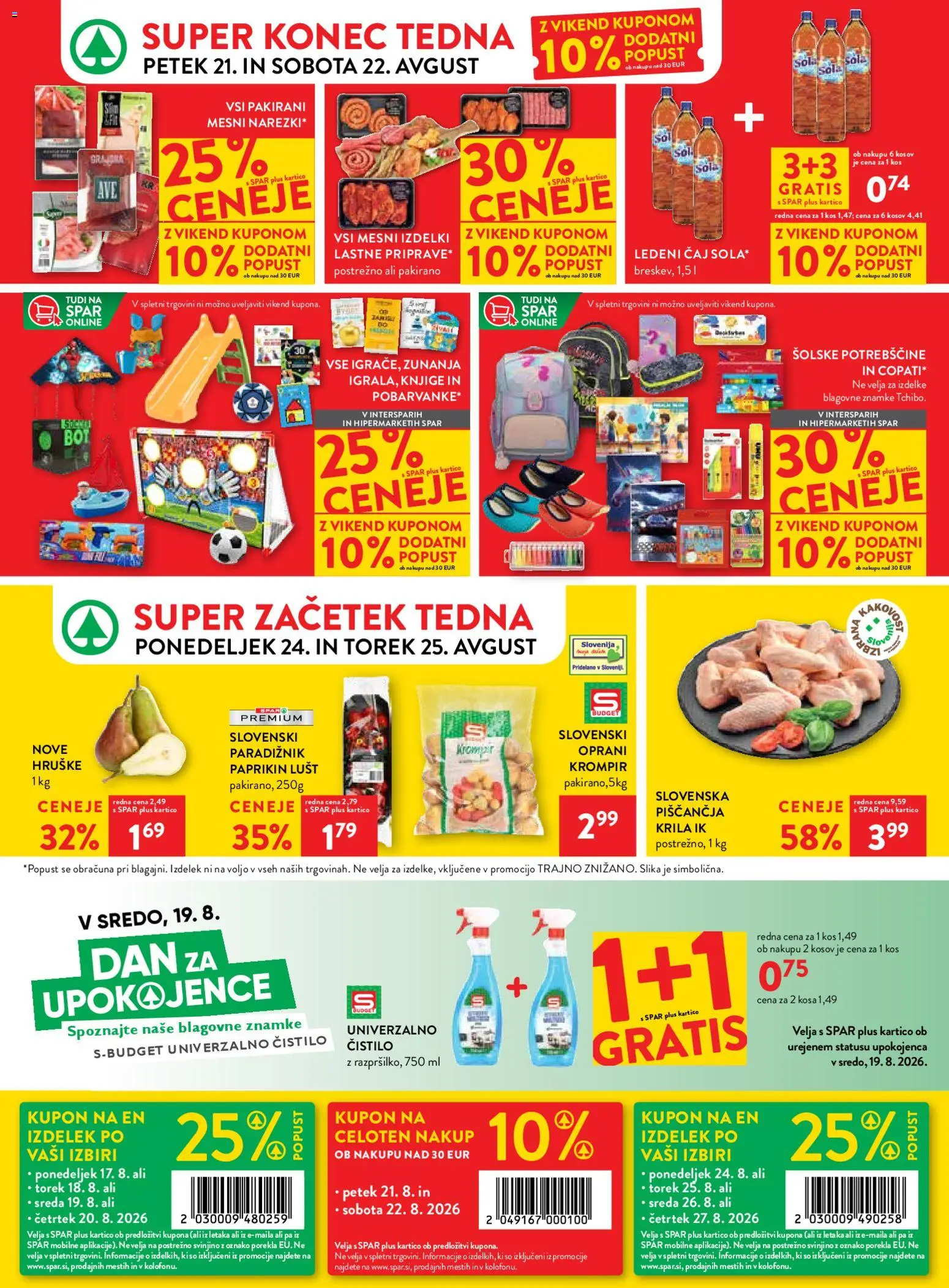 Novi Spar katalog ponudbe – veljaven od 19.08.2026 | Stran: 39 | Izdelki: Kos, Paradiznik, Krompir, Hruške
