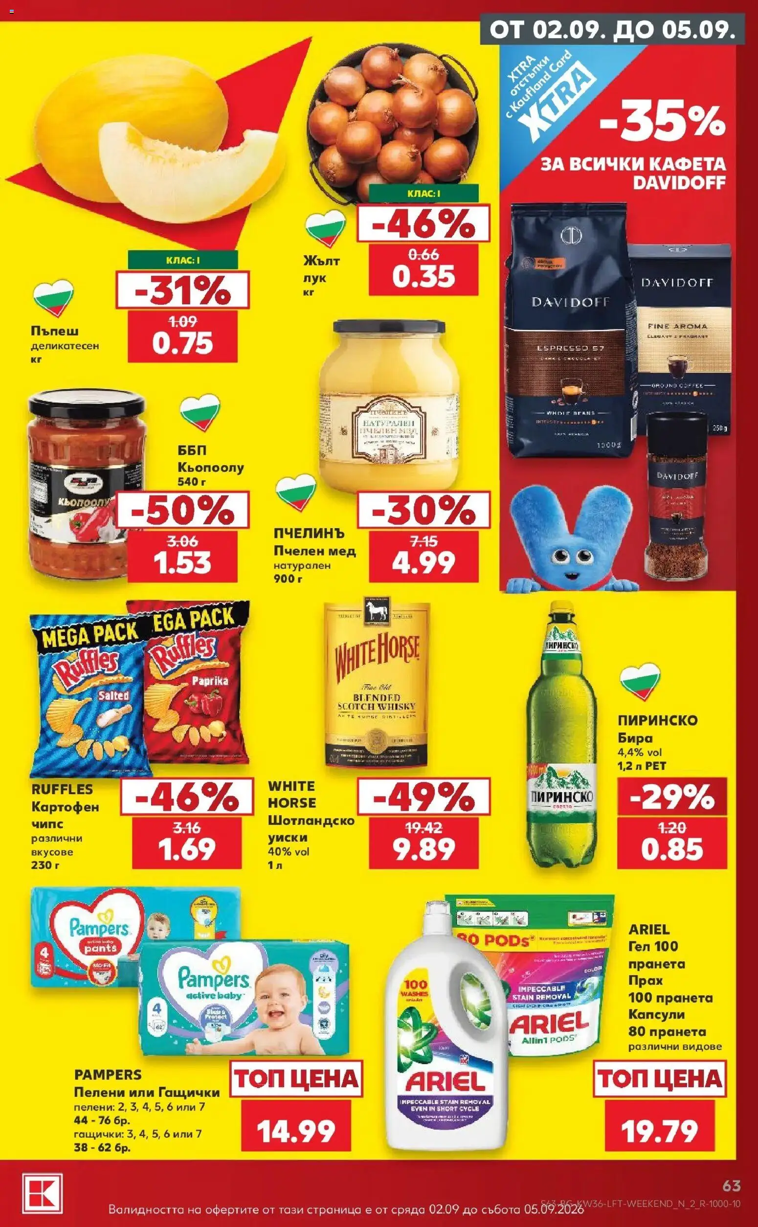 {H1} | Страница: 63 | Продукти: Уиски, Бира, Пъпеш, Мед