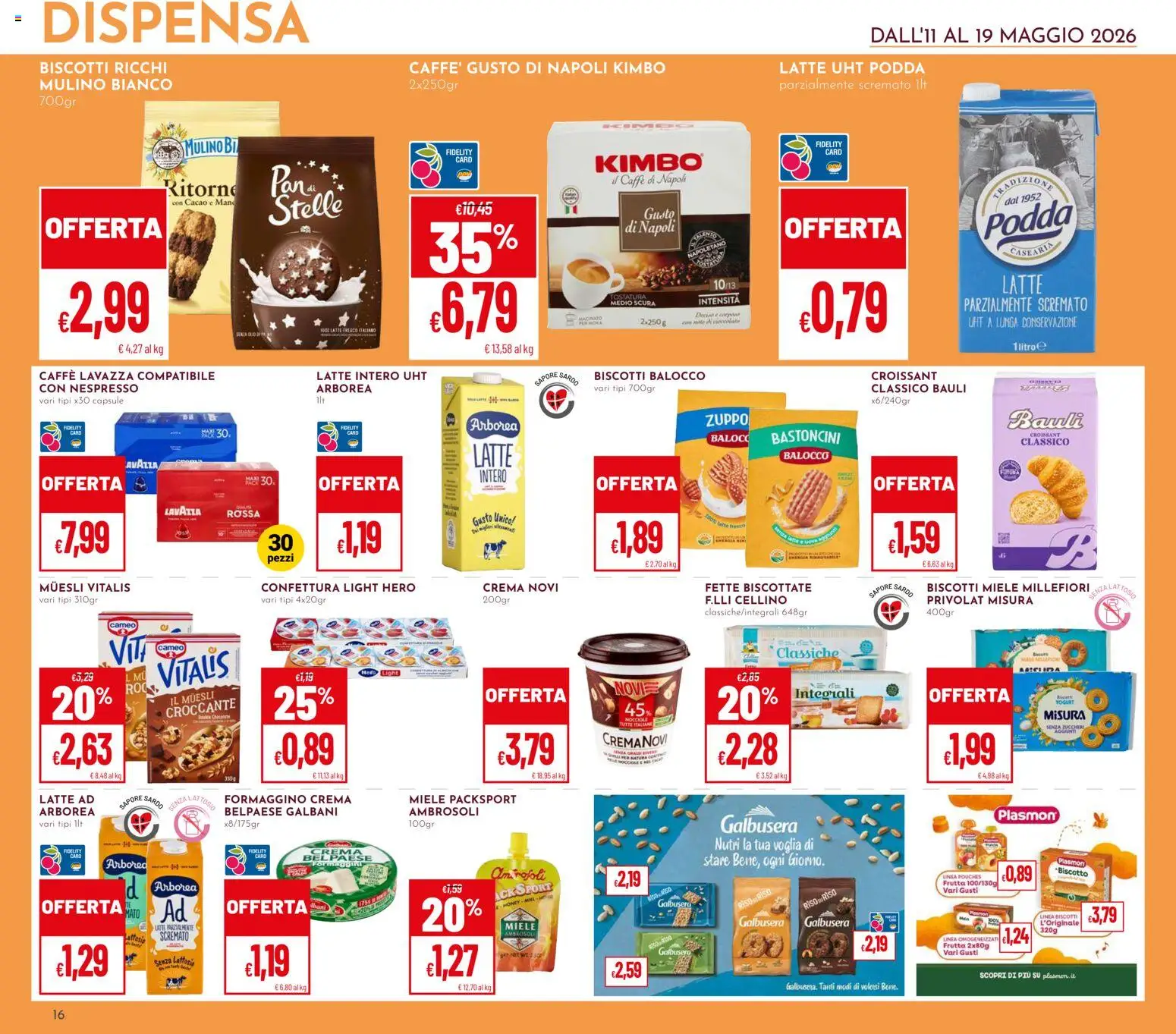 Volantino Pan del 11.05.2026 | Pagina: 16 | Prodotti: Latte, Cacao, Fette biscottate, Macinato