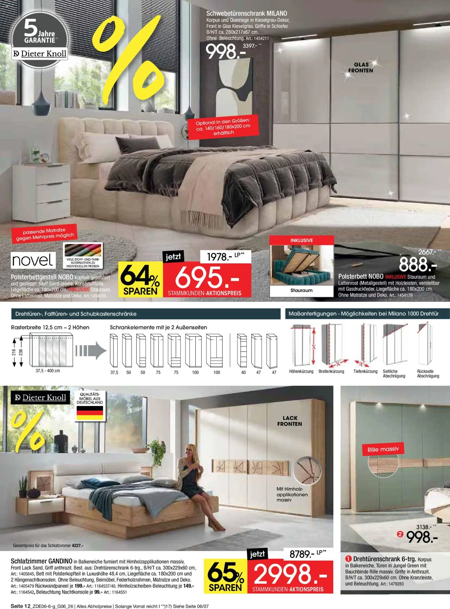 Zurbrüggen Mega Sparpreise – gültig ab 08.06.2026 | Seite: 28 | Produkte: Bett, Schwebetürenschrank, Drehtürenschrank, Polsterbett