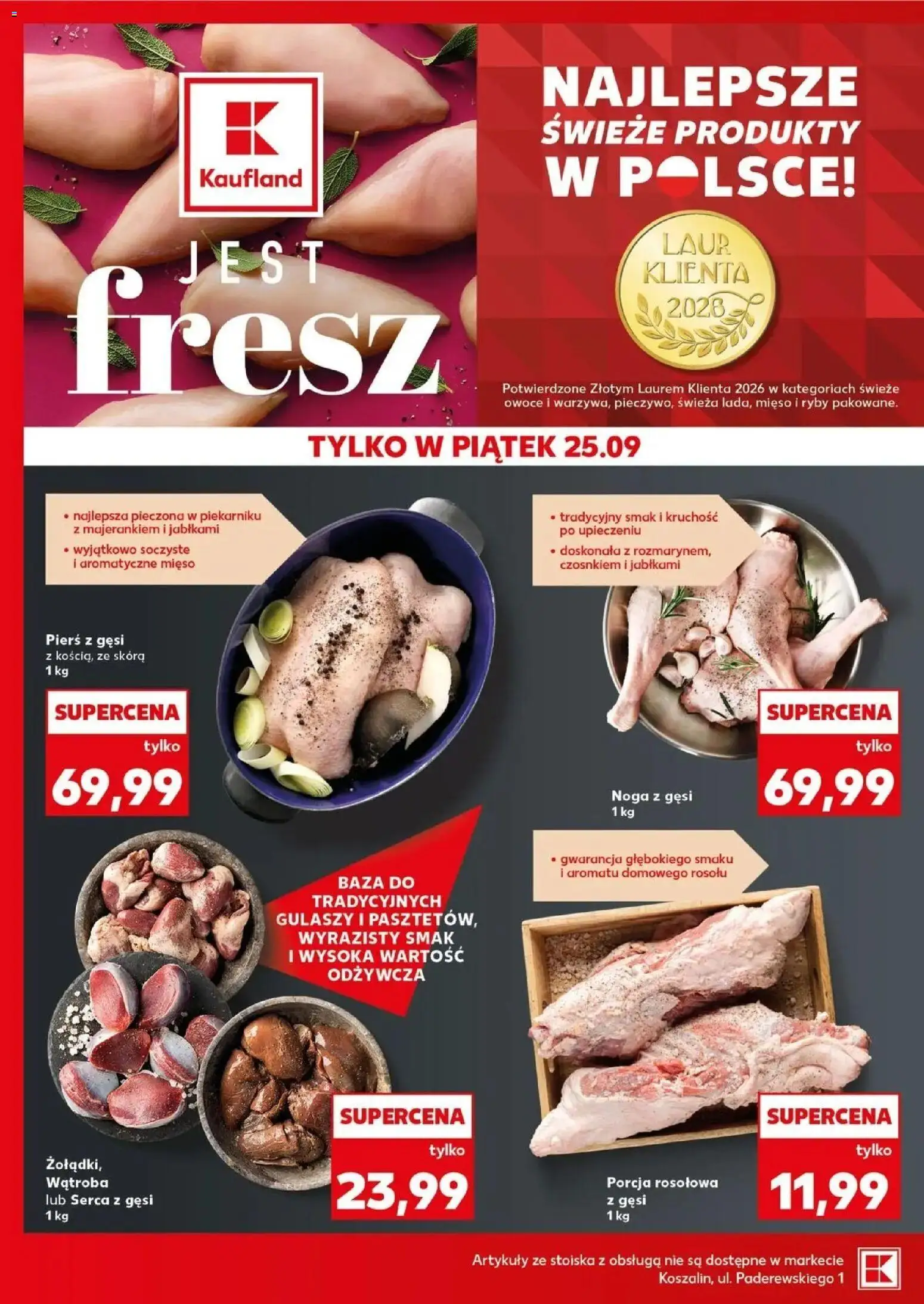 Kaufland gazetka - Super sobota od 26.09.2026 - od jutra PDF | Strona: 12 | Produkty: Pierś z gęsi, Mięso, Ryby, Owoce