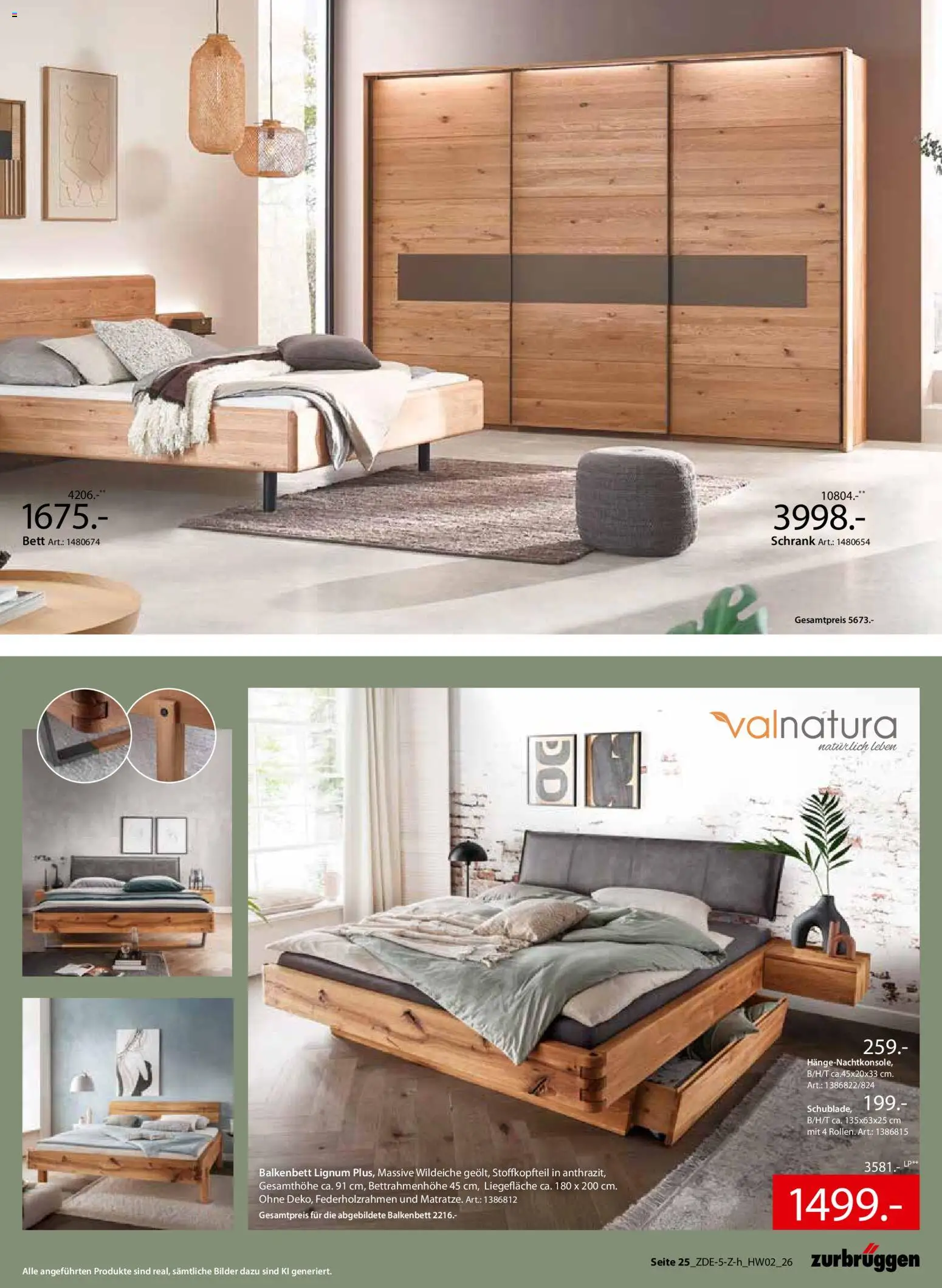 Zurbrüggen Prospekt – gültig ab 30.09.2026 | Seite: 41 | Produkte: Bett, Schrank, Bilder