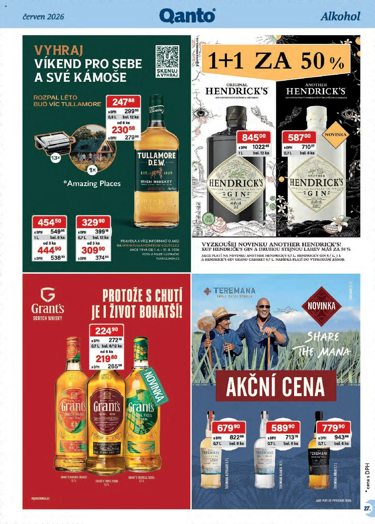 Astur & Qanto leták - Velkoobchod 06/2026 od 01.06.2026 | Strana: 27 | Produkty: Whiskey, Gin, Tequila, Láhev
