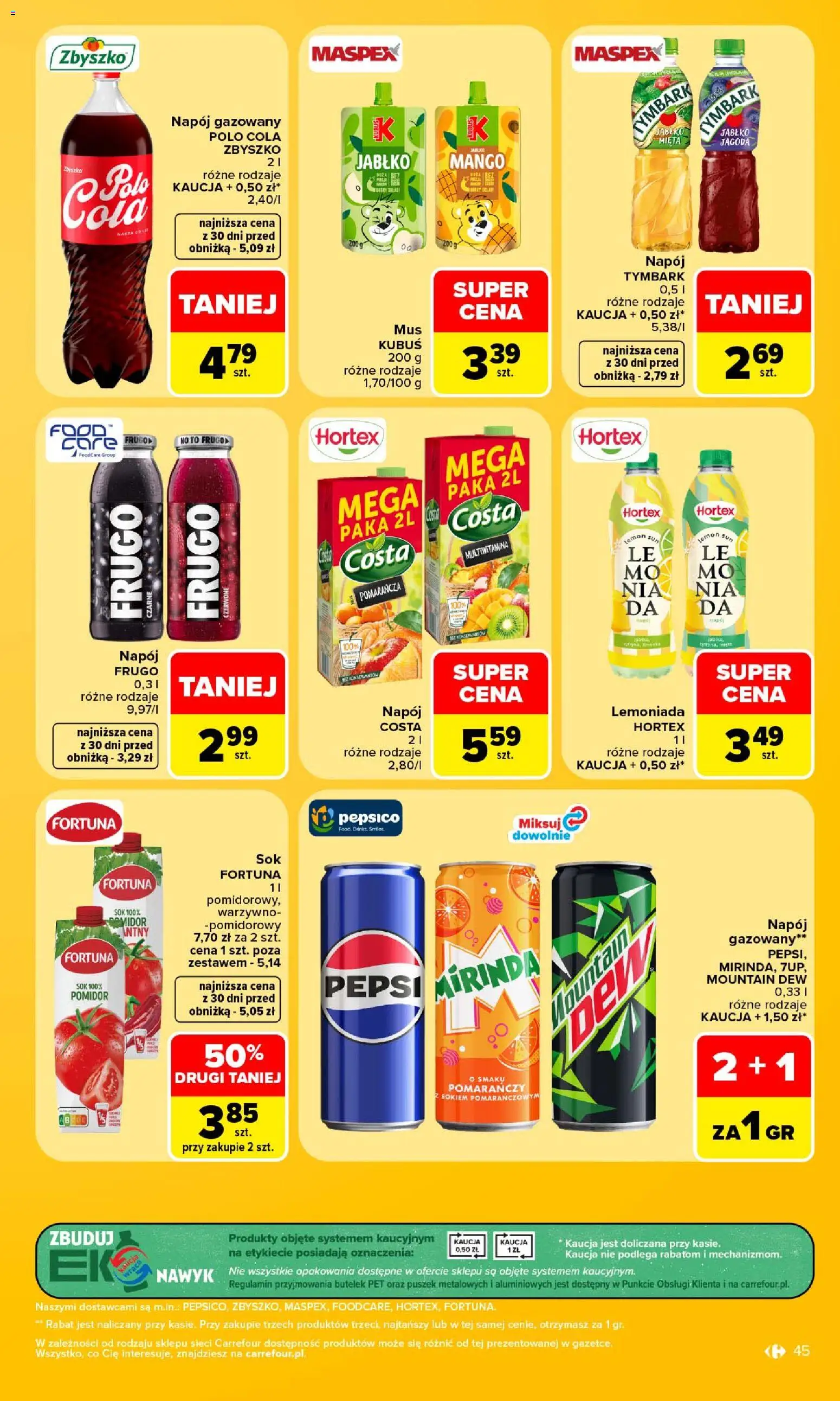 Carrefour gazetka od 14.09.2026 | Strona: 47 | Produkty: Kubuś, Tymbark, Lemoniada, Sok