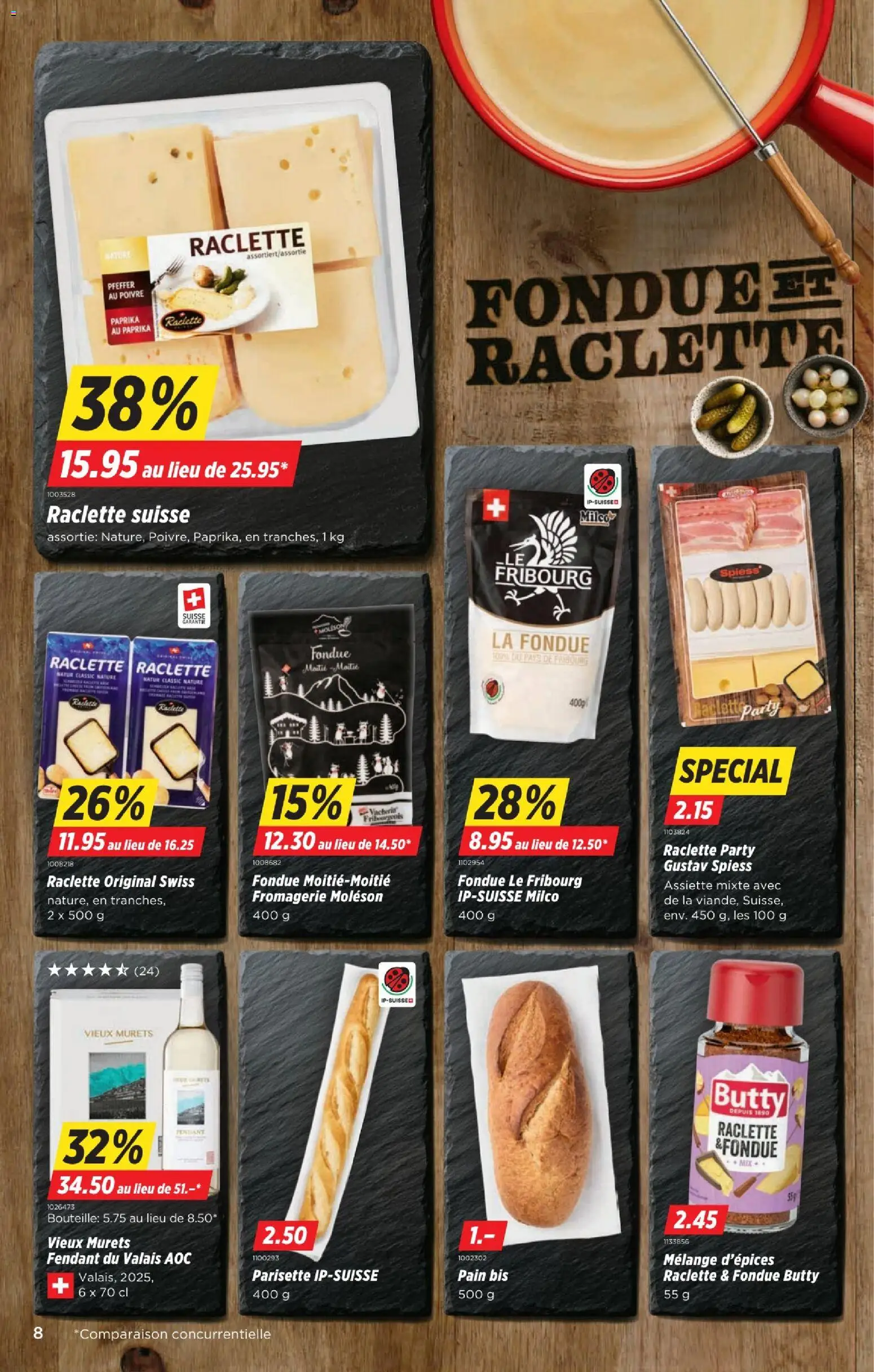 Denner aktionen FR – gültig ab 08.10.2026 | Seite: 8 | Produkte: Baguette, Paprika, Pfeffer, Raclette