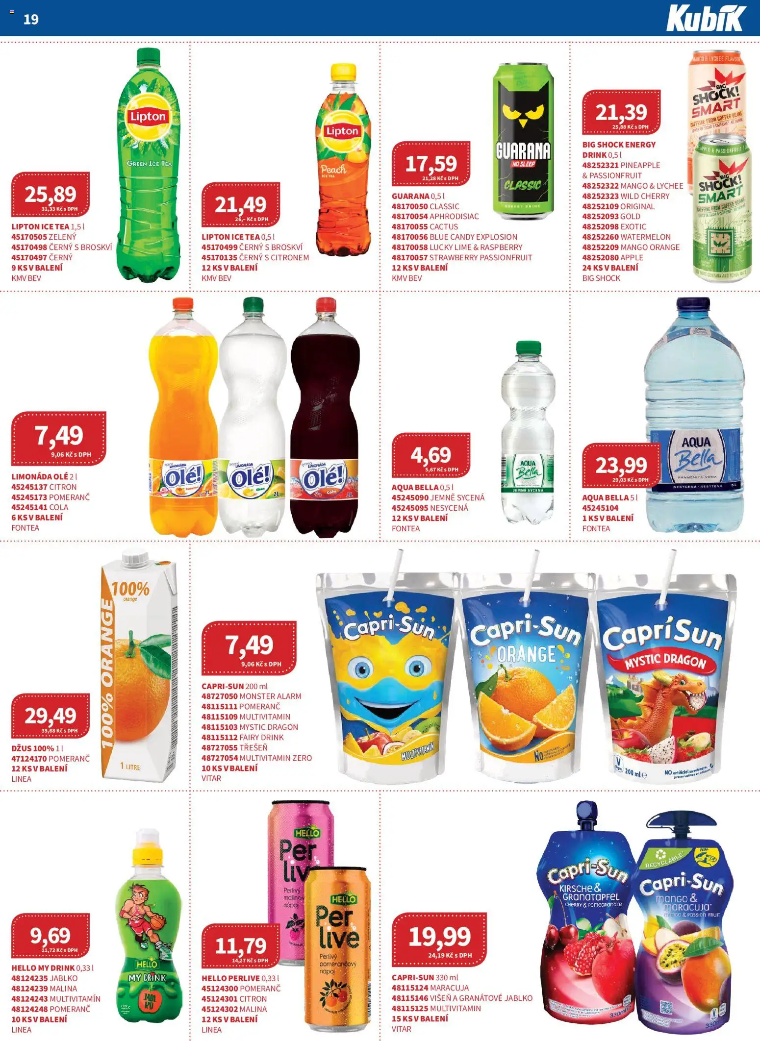 Kubík leták - Velkoobchod 05/2026 od 01.05.2026 | Strana: 19 | Produkty: Mango, Voda, Granátové jablko, Cola