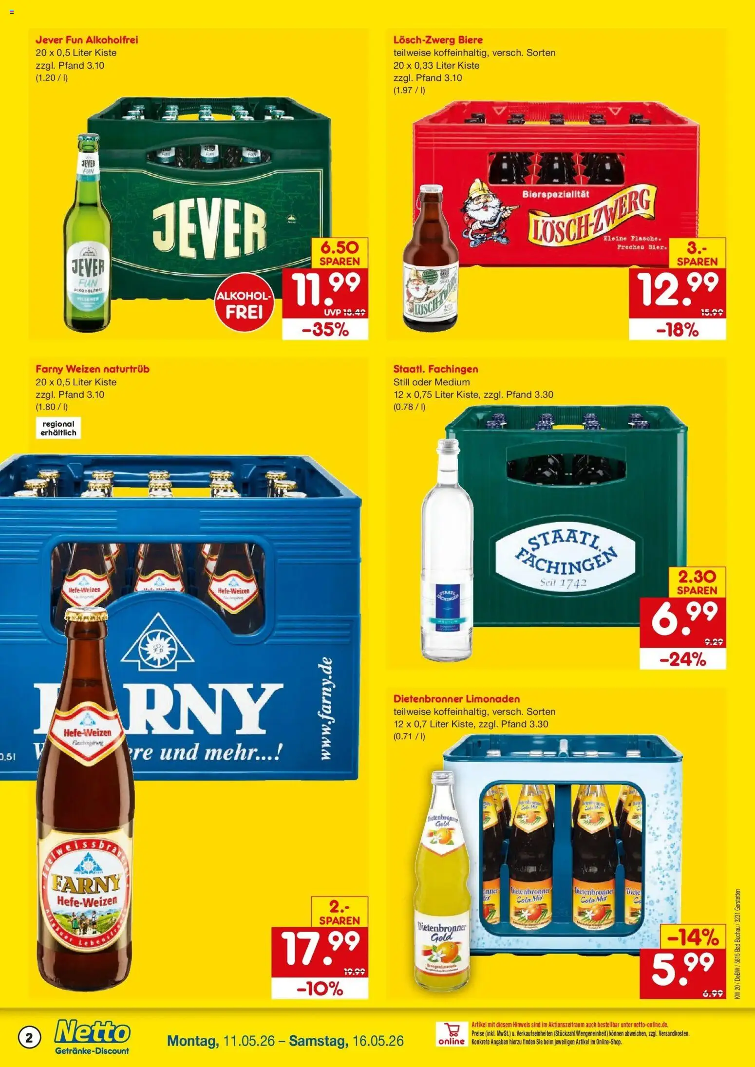 Netto Marken-Discount Prospekt Gerstetten	 – gültig ab 10.05.2026 | Seite: 2 | Produkte: Cola, Bad, Jever