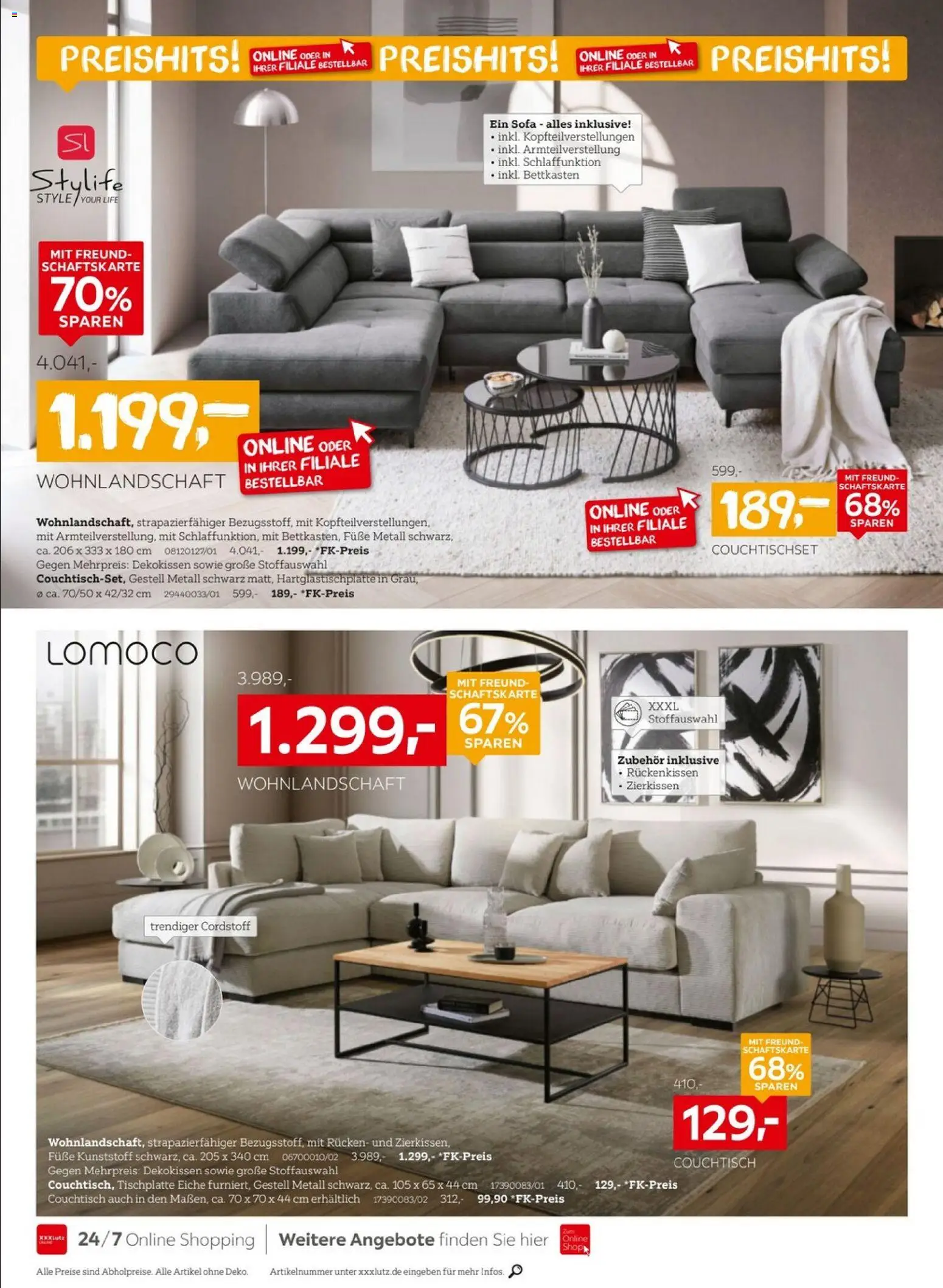XXXLutz Personalrabatt für alle – gültig ab 02.09.2026 | Seite: 8 | Produkte: Wohnlandschaft, Sofa, Couchtisch