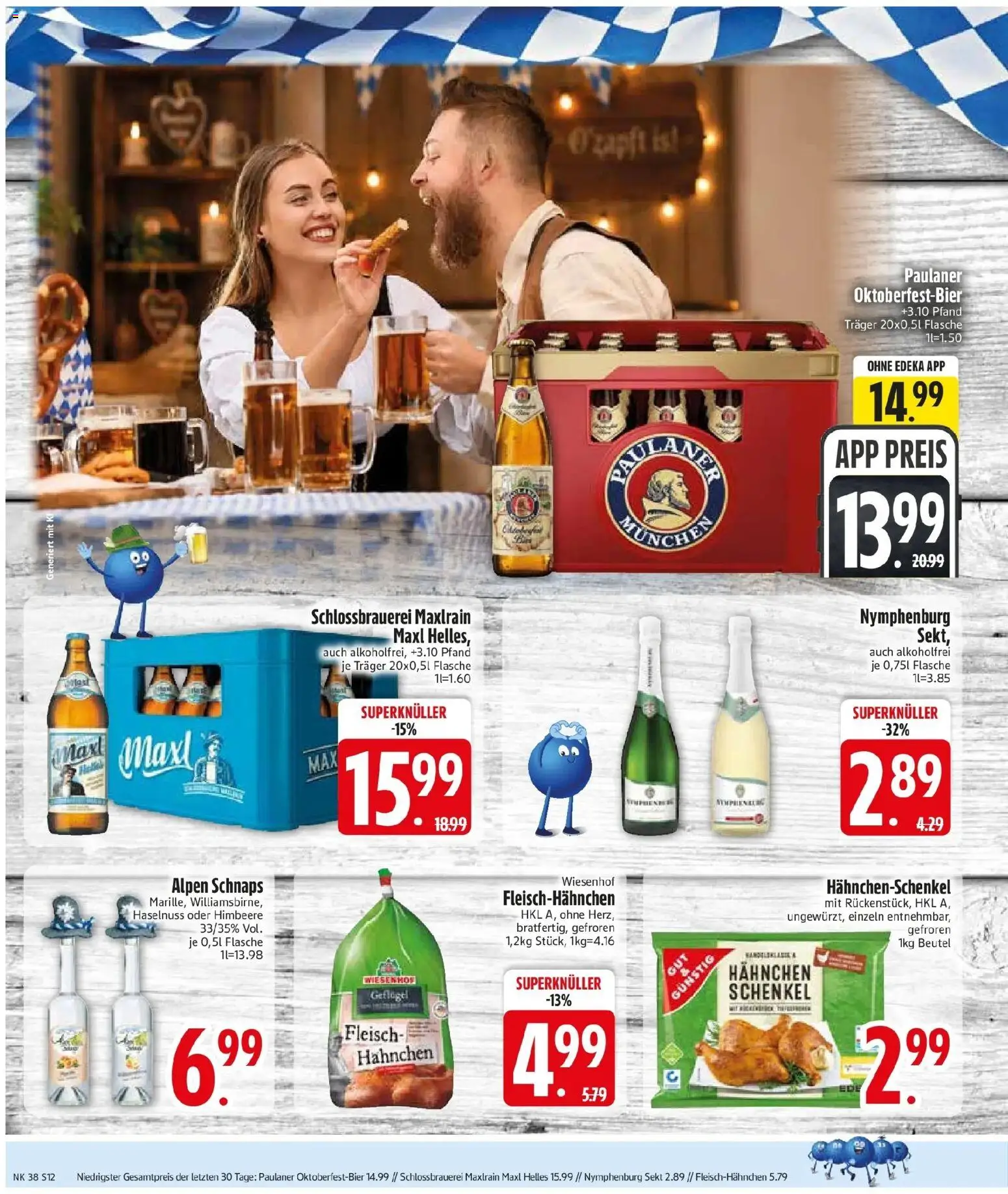 Edeka Prospekt Neusäß-Steppach (ab 14.09.2026) » Angebote Online | Seite: 14 | Produkte: Hahnchenschenkel, Sekt, Schnaps, Fleisch