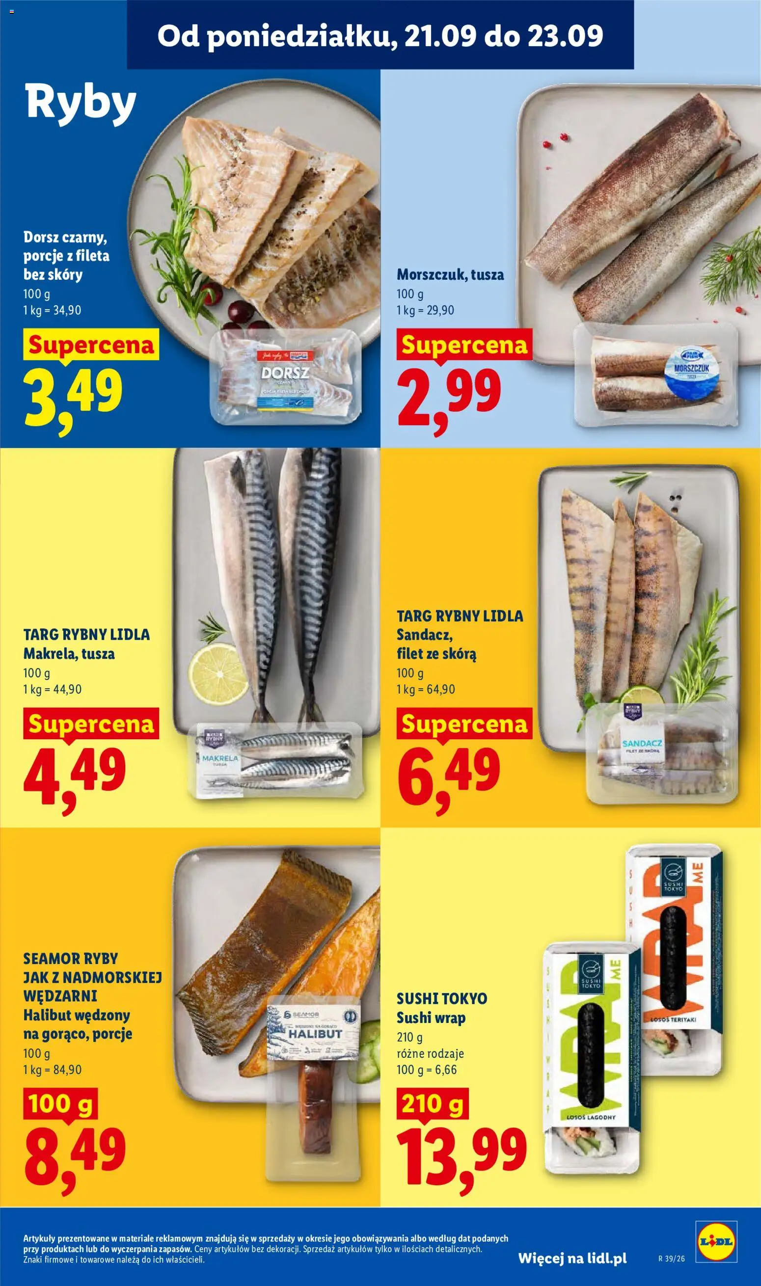 Lidl Polsko leták od 21.09.2026 | Strana: 65 | Produkty: Ryby, Halibut, Makrela, Filet