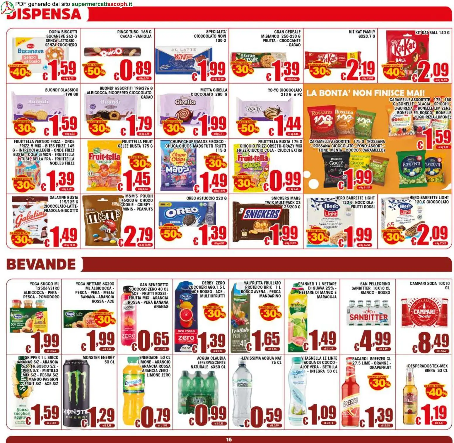 Volantino Sacoph del 02/09/2026 | Pagina: 16 | Prodotti: Caramelle, Bacardi, Ananas, Pera