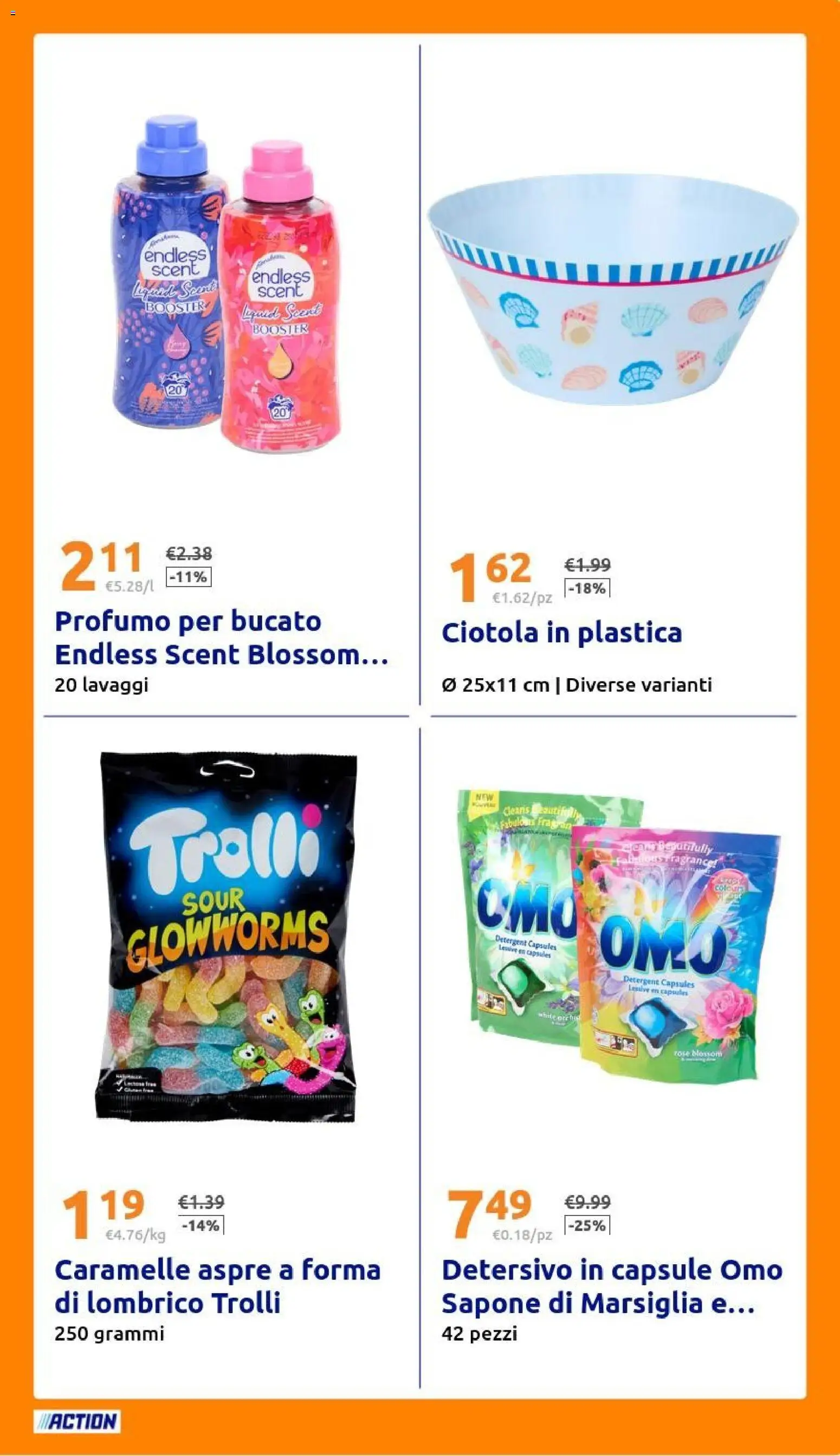 Volantino Action del 24/06/2026 | Pagina: 25 | Prodotti: Sapone, Sapone di marsiglia, Caramelle, Ciotola