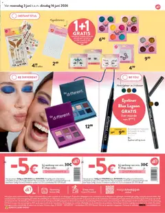 Eyeliner (2-pack), A bundle of two eyeliners, including a blue liquid eyeliner and an auto-liner pencil, available in 3 colors. - Voorbeeld van een folder van Di, geldig van 03.06.2026 | Pagina: 9 | Producten: Stickers, Papier, Eyeliner, Kan