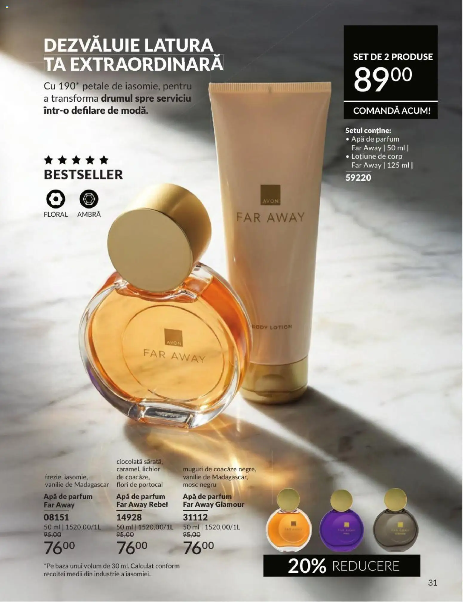 Noul catalog Avon – valabil de la 01.08.2026 | Pagină: 31 | Produse: Apă de parfum, Parfum, Ciocolată, Apă