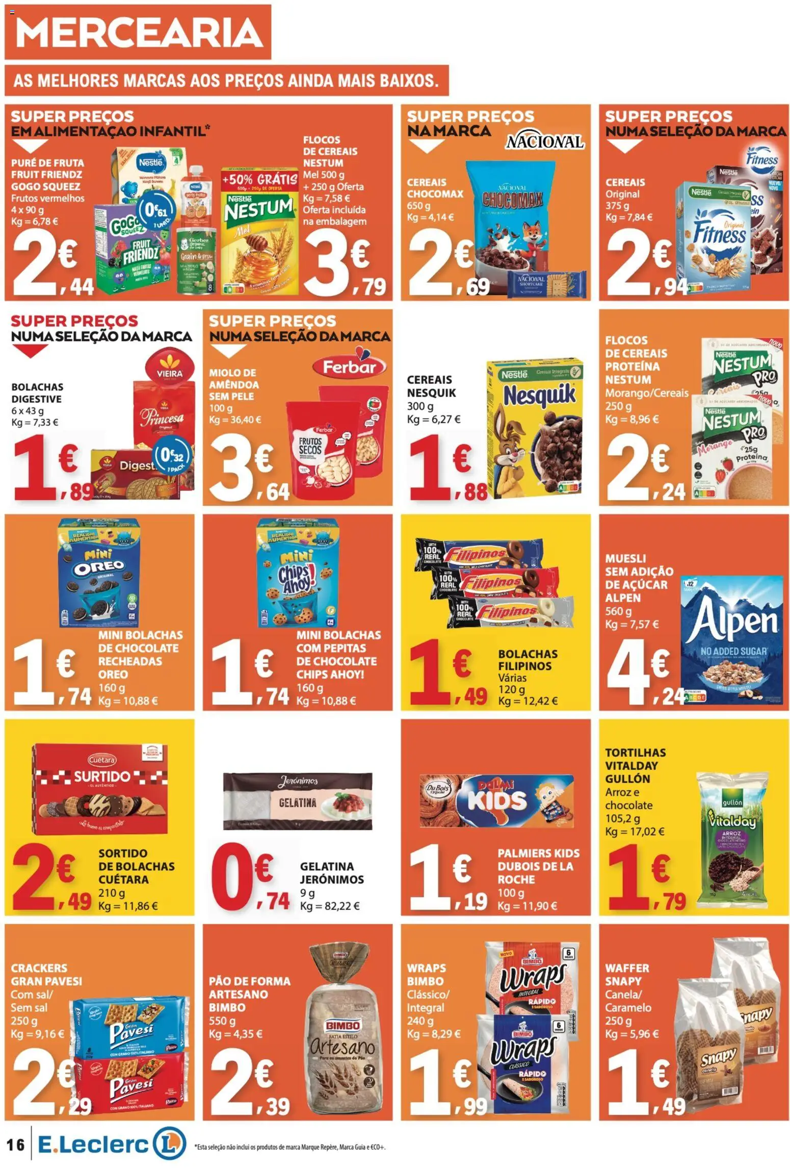 E.Leclerc folheto Semanal Aniversário 31 │ válido de 22/10/2026 | Página: 16 | Produtos: Pão de forma, Mercearia, Oreo, Pão