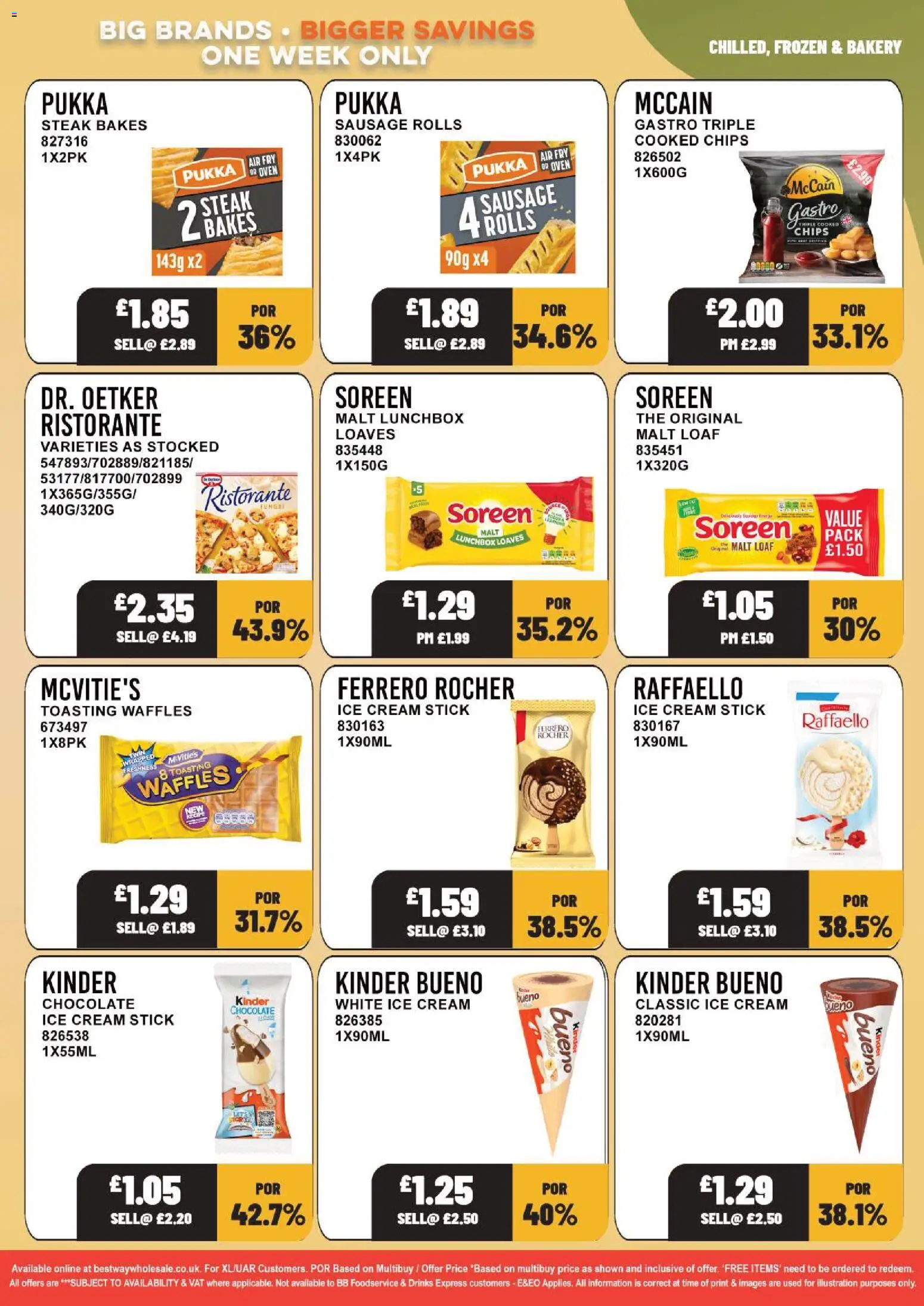 {H1} | Page: 15 | Products: Ice, Ferrero Rocher, Bakery, Sausage
