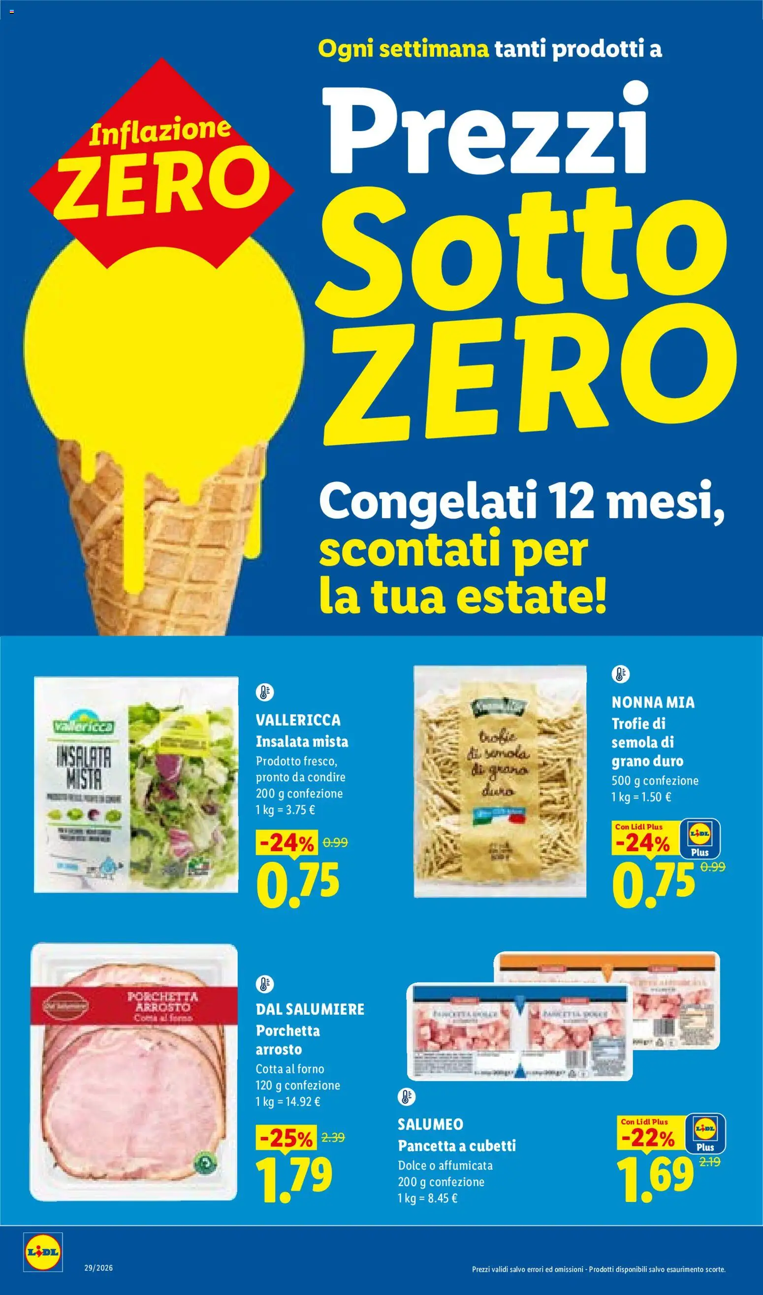 Volantino Lidl del 16/07/2026 | Pagina: 10 | Prodotti: Arrosto, Pancetta, Insalata, Semola
