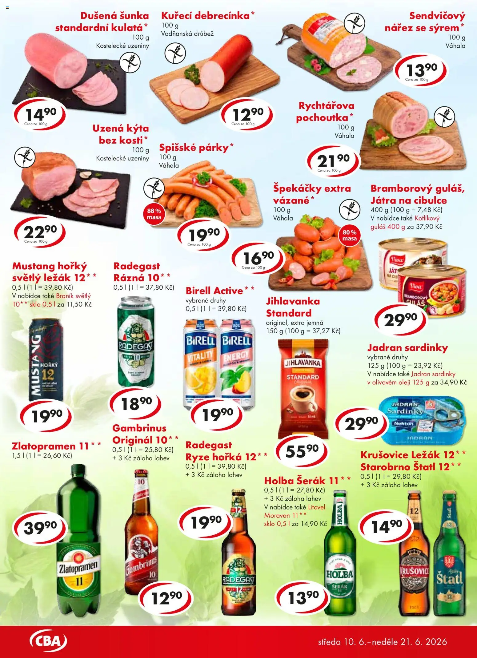 CBA leták od 10.06.2026 | Strana: 3 | Produkty: Rýže, Uzeniny, Guláš, Zlatopramen 11