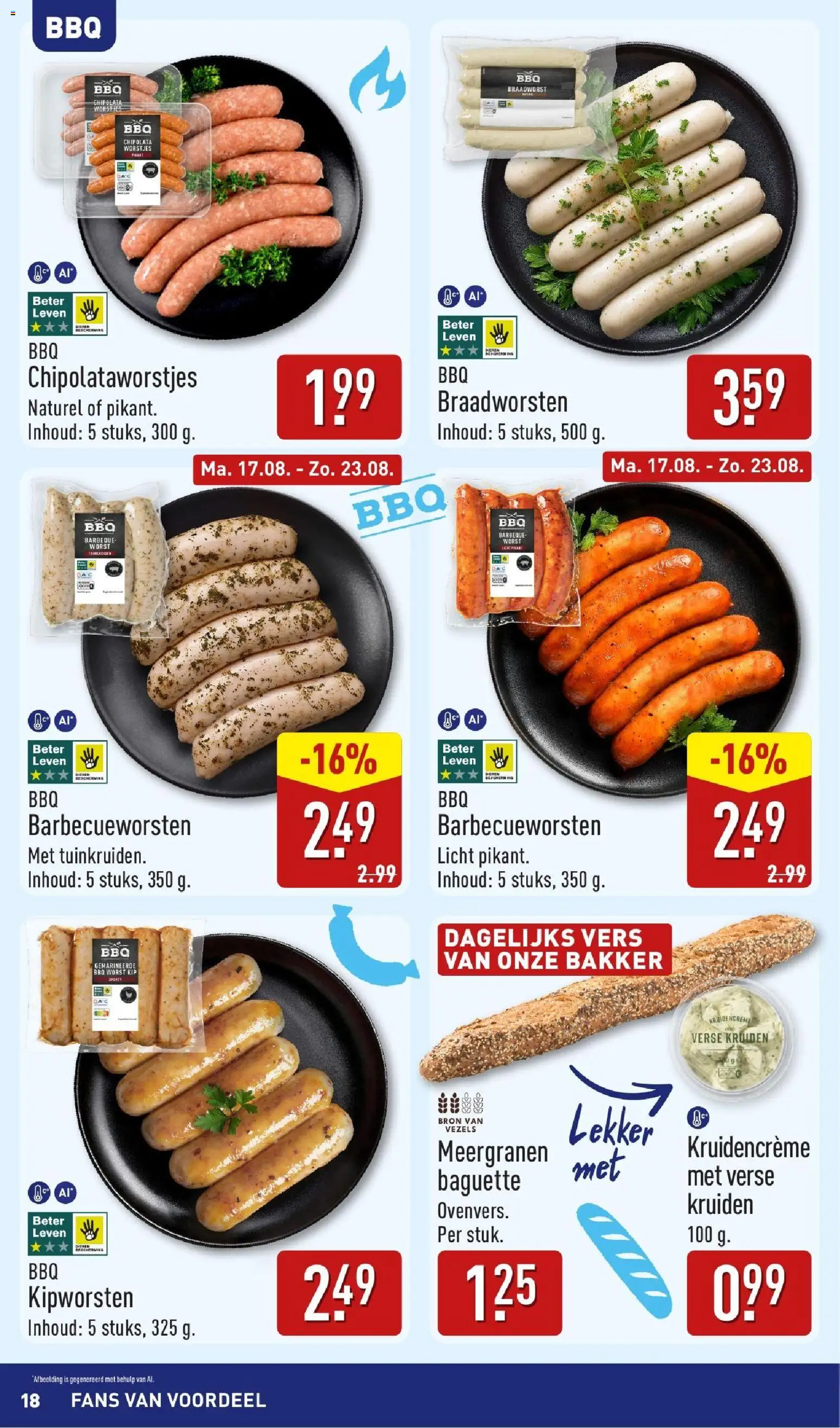 {H1} | Pagina: 18 | Producten: Worst, Worstjes, Kruiden, Kip