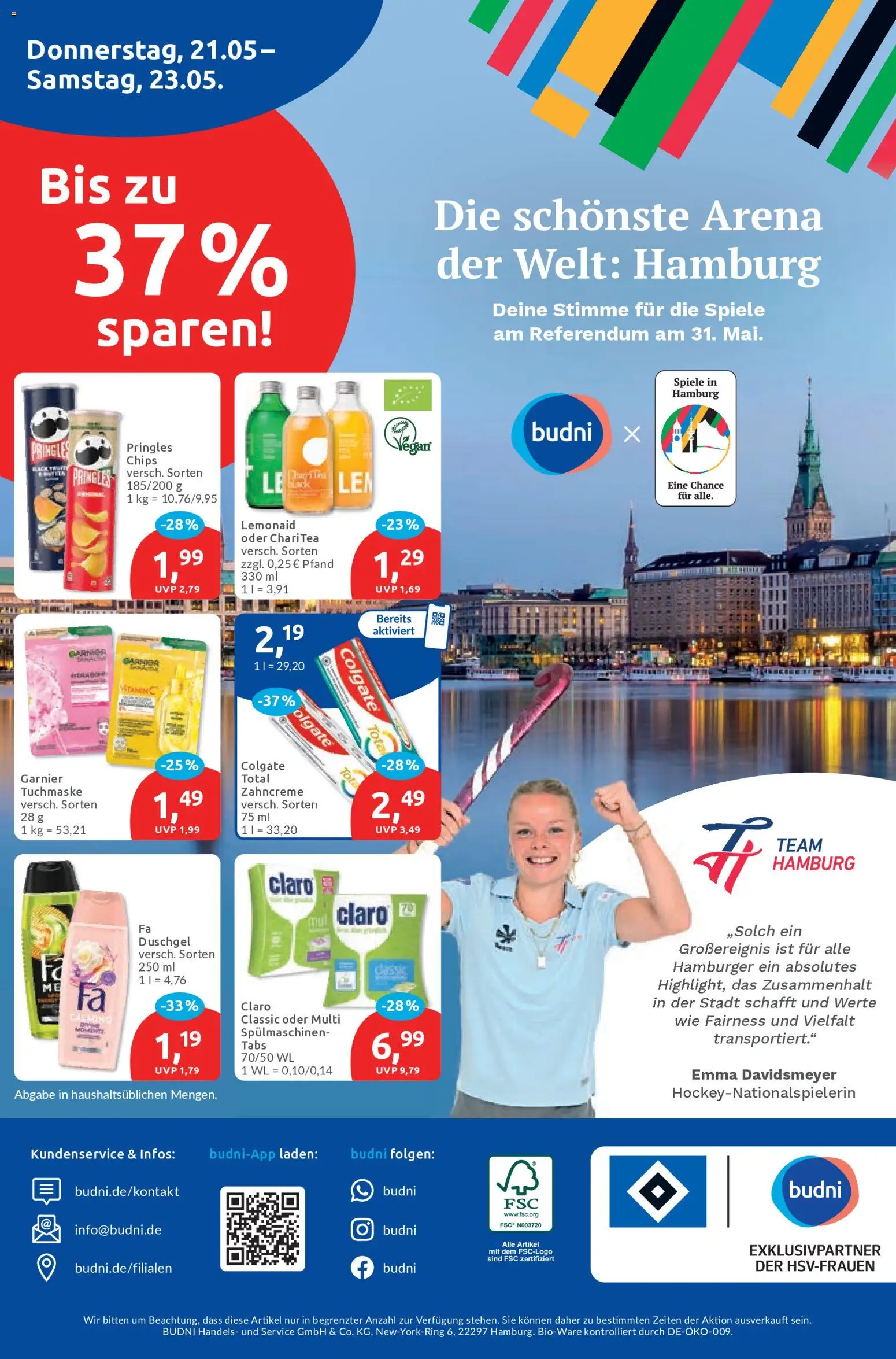 Budni Prospekt – gültig ab 18.05.2026 | Seite: 8 | Produkte: Duschgel, Pringles, Chips, Tuchmaske