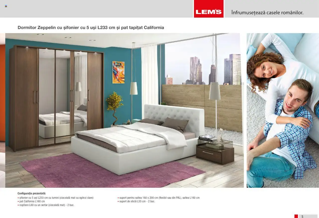 Noul catalog Lem’s – valabil de la 17.11.2023 | Pagină: 5 | Produse: Pat, Saltea, Șifonier, Ciocolată
