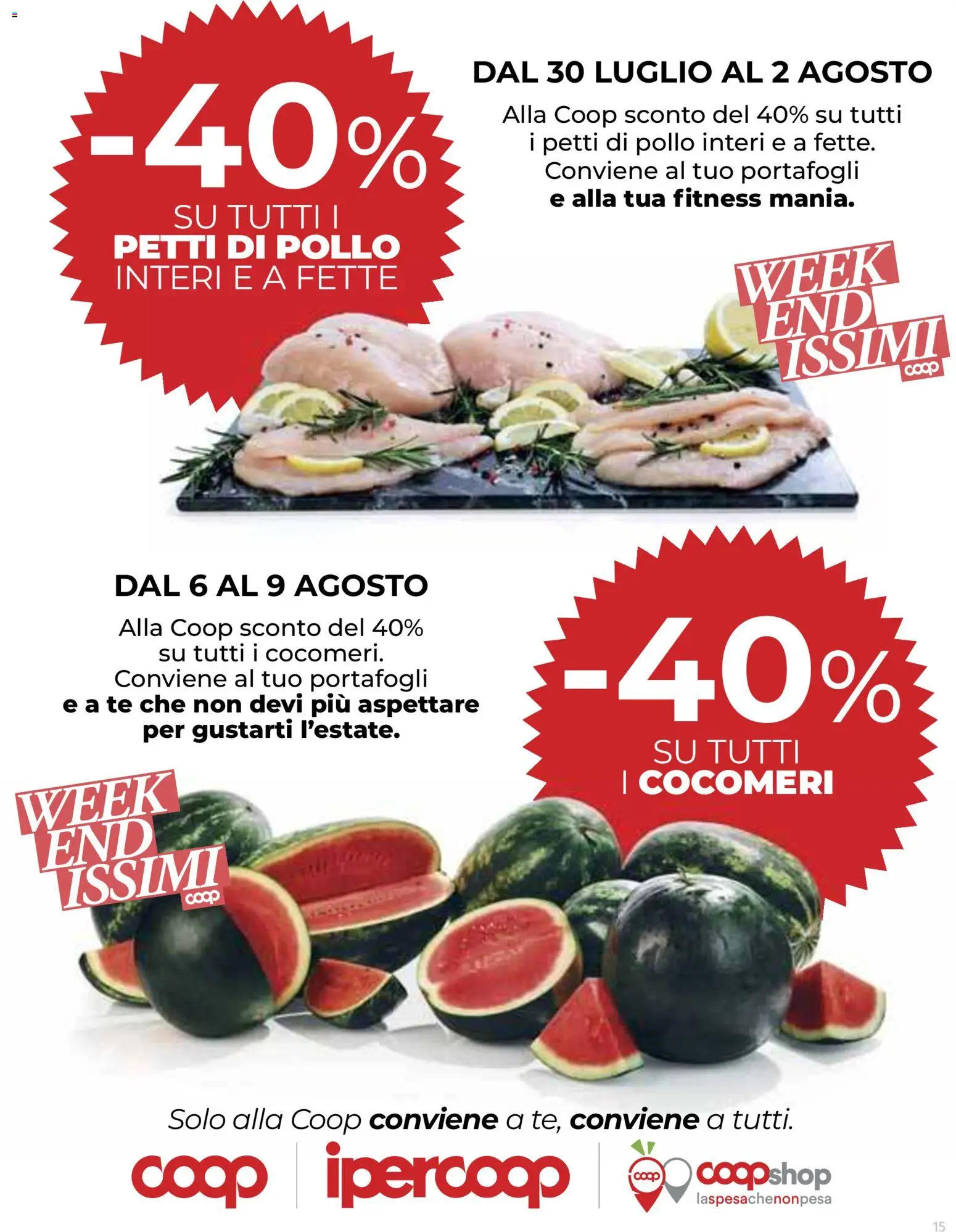 Volantino Ipercoop del 30/07/2026 | Pagina: 15 | Prodotti: Pollo, Tè