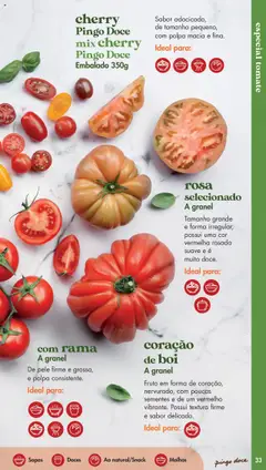 Pré-visualização Pingo Doce - Catálogo Fruta e Legumes válido de 20.05.2025 | Página: 33 | Produtos: Tomate, Doces