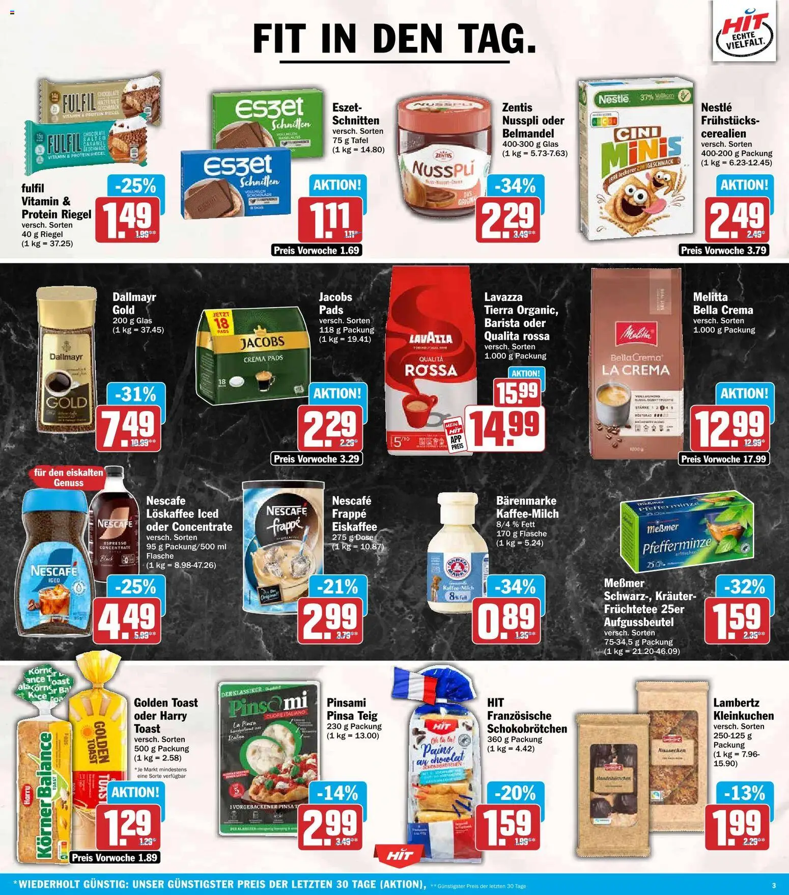 HIT Prospekt – gültig ab 14.09.2026 | Seite: 3 | Produkte: Melitta, Milch, Kaffee, Toast