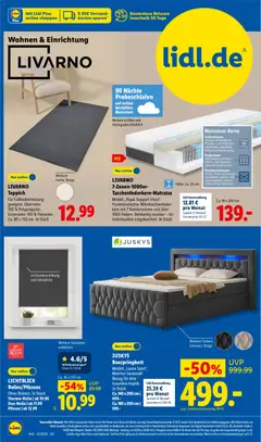 JUSKYS Boxspringbett, Modell „Leona Samt“. Weicher Samtstoff-Bezug für eine luxuriöse Haptik. Je Stück ab 03.08.2026 gültig | Seite: 8 | Produkte: Boxspringbett, Box, Teppich, Telefon