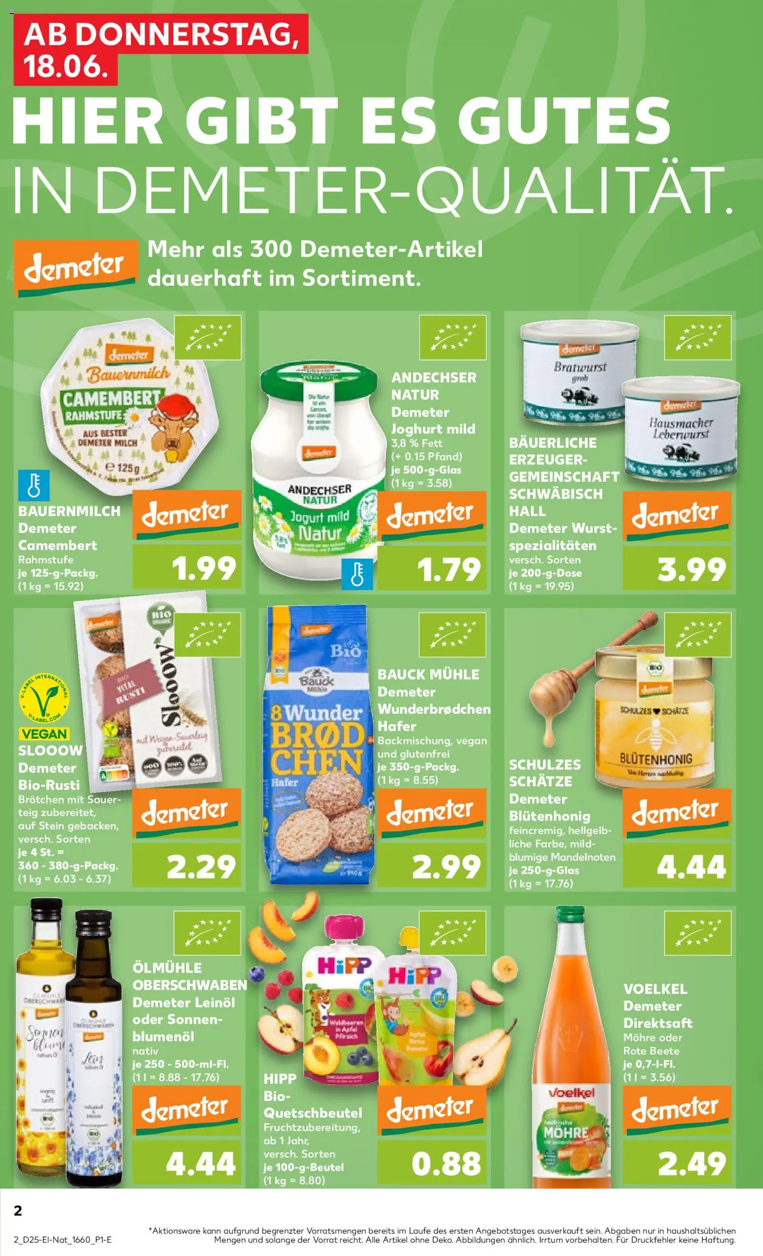 Kaufland Prospekt Berlin – gültig ab 18.06.2026 | Seite: 2 | Produkte: Joghurt, Bratwurst, Äpfel, Wurst