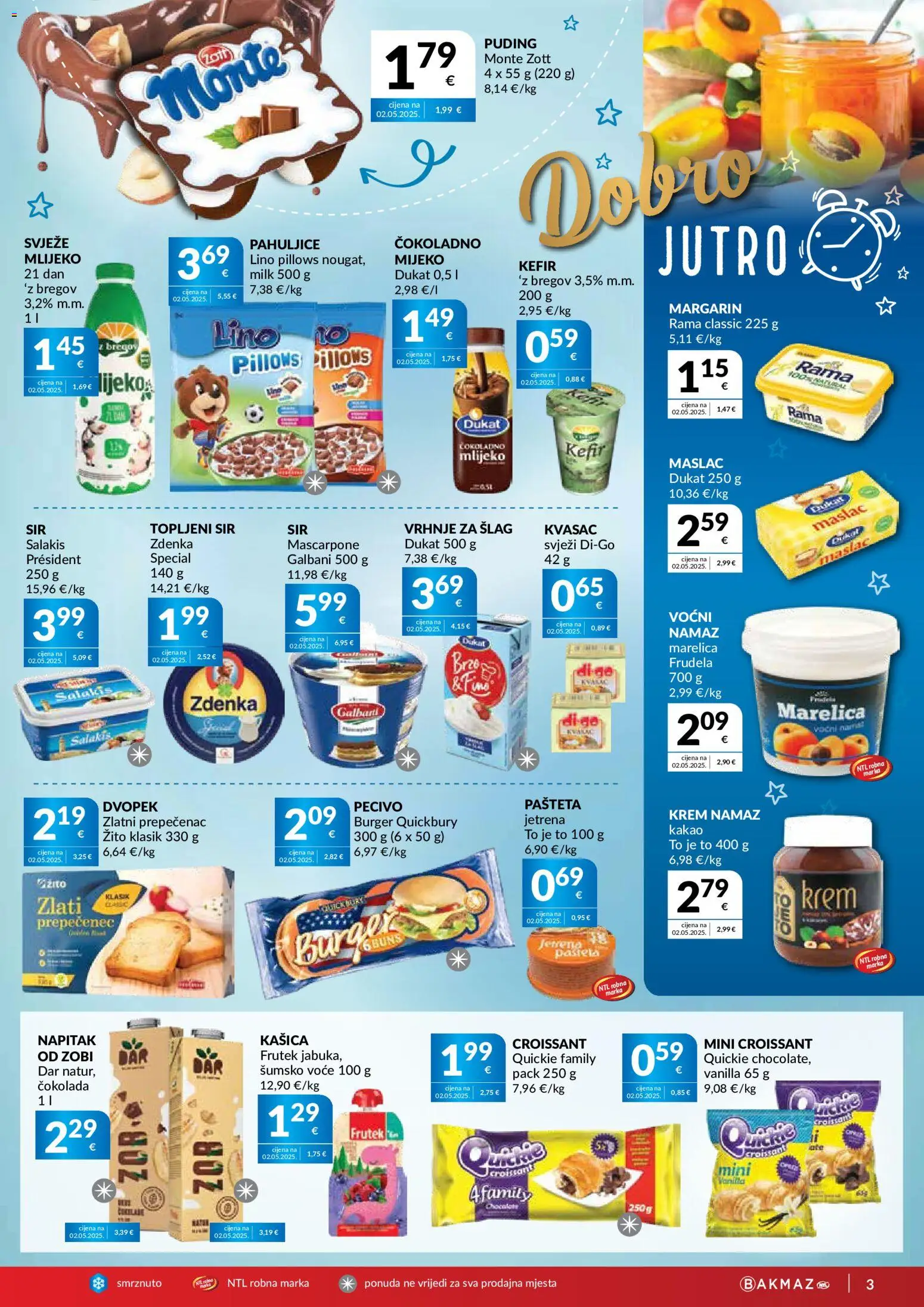 Bakmaz katalog | vrijedi od 20.05.2026 | Stranica: 3 | Proizvodi: Šumsko voće, Mascarpone, Maslac, Sir
