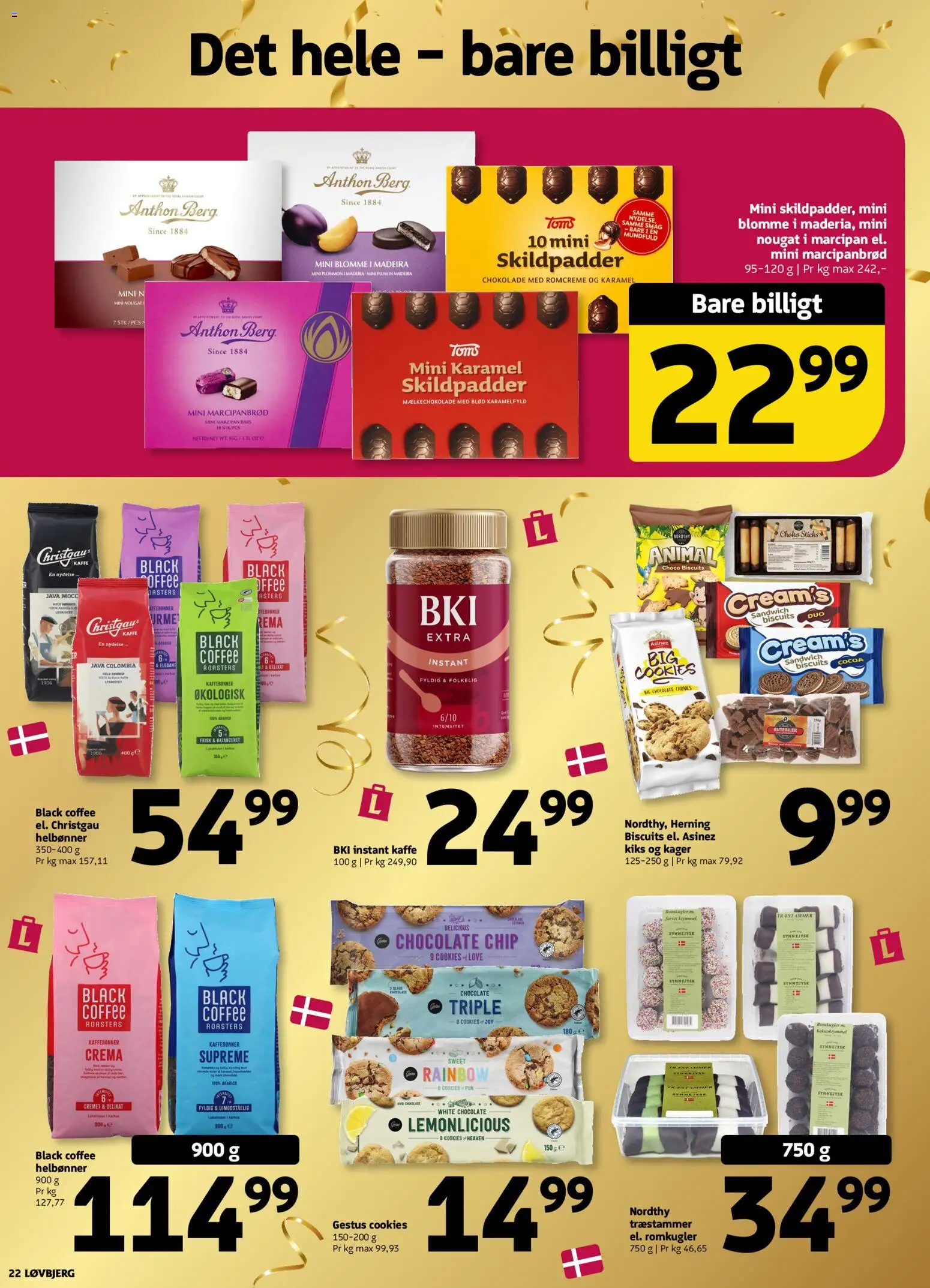Løvbjerg tilbudsavis – gyldig fra 02/10/2026 | Side: 22 | Produkter: Chokolade, Cookies, Kager, Marcipanbrød