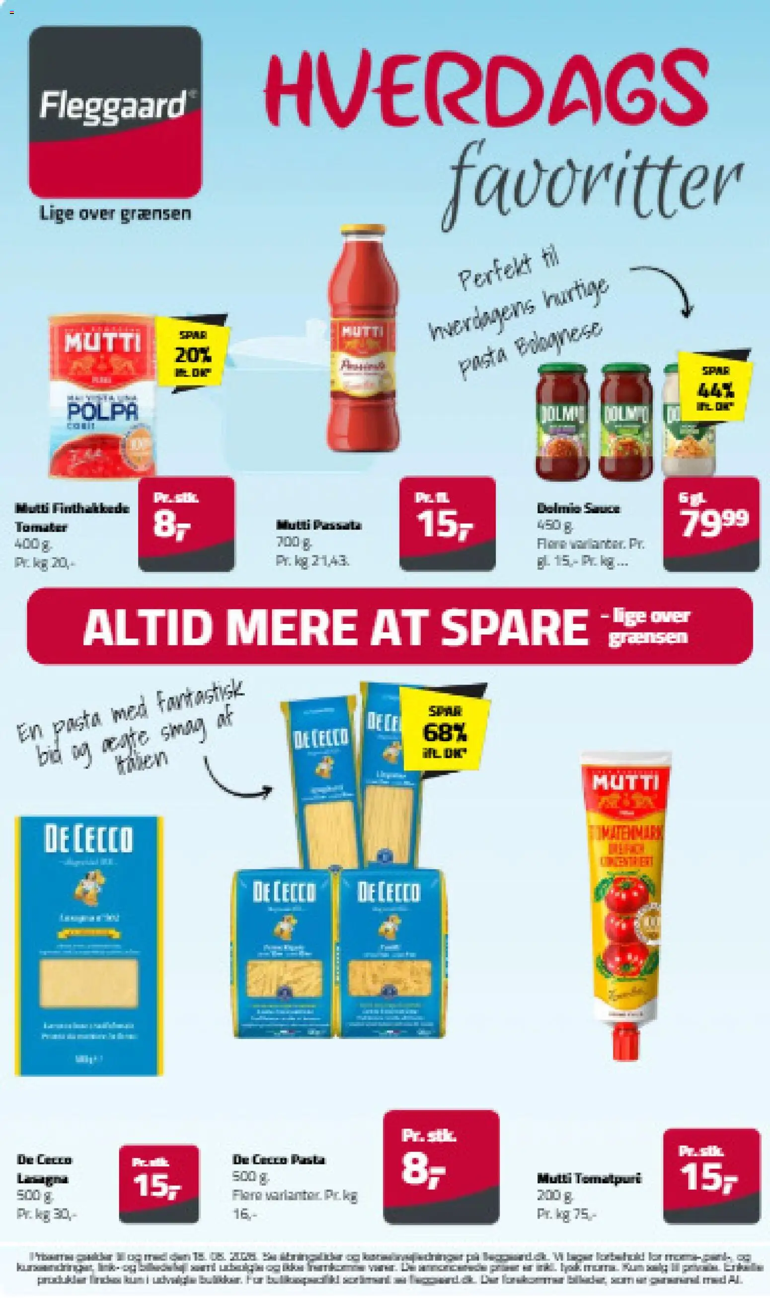 Fleggaard tilbudsavis – gyldig fra 05/08/2026 | Side: 1 | Produkter: Tomater, Pasta