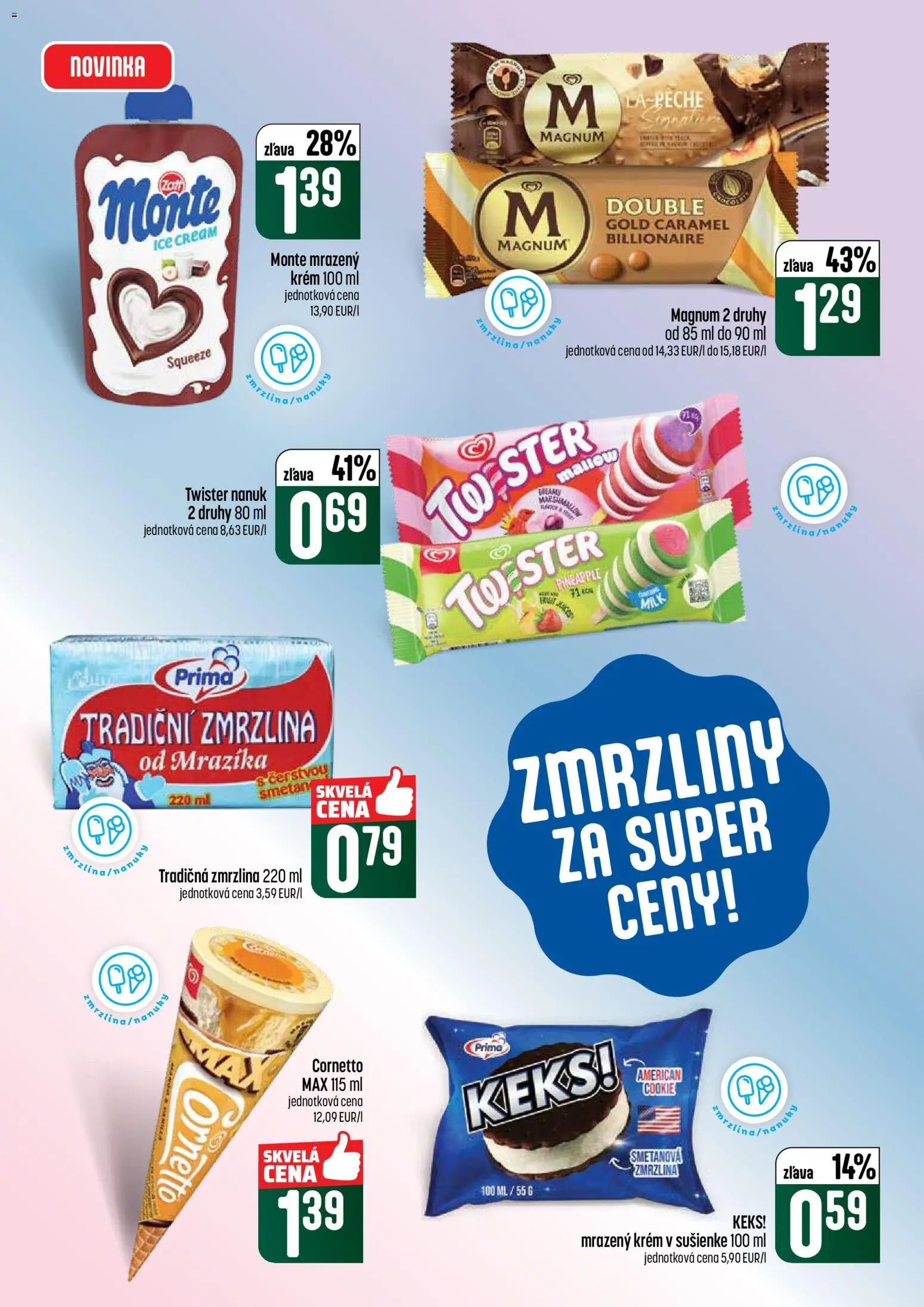 Nové COOP Jednota akcie – leták je platný od 21.05.2026 | Strana: 20 | Produkty: Nanuk, Magnum, Krém, Nanuky